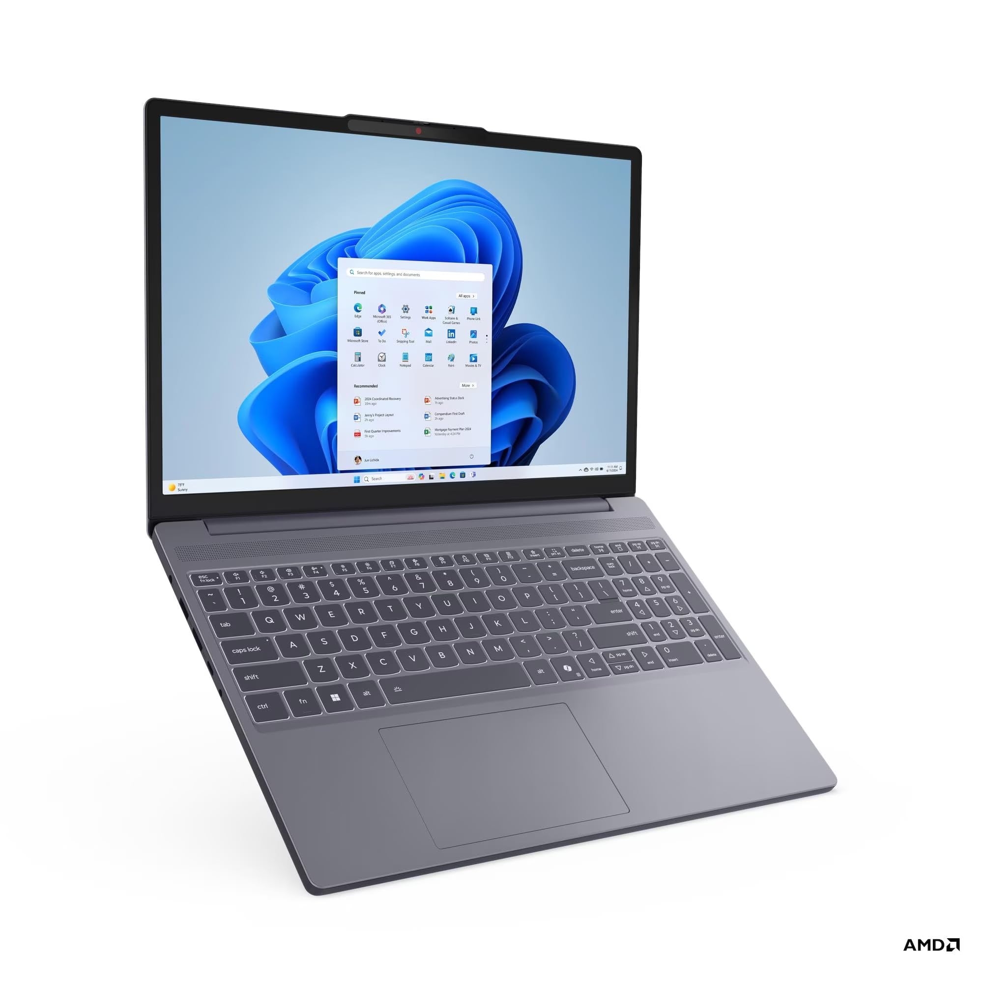 Lenovo Ordinateur Portable AMD Ryzen 7 7735HS 4.75Ghz, RAM 24Go DDR5, SSD 1To NVMe, Copilot IA, Écran 15.3” FHD IPS, WiFi6E, Caméra FHD, Reconnaissance faciale, Clavier AZERTY rétroéclairé, Win11 Pro