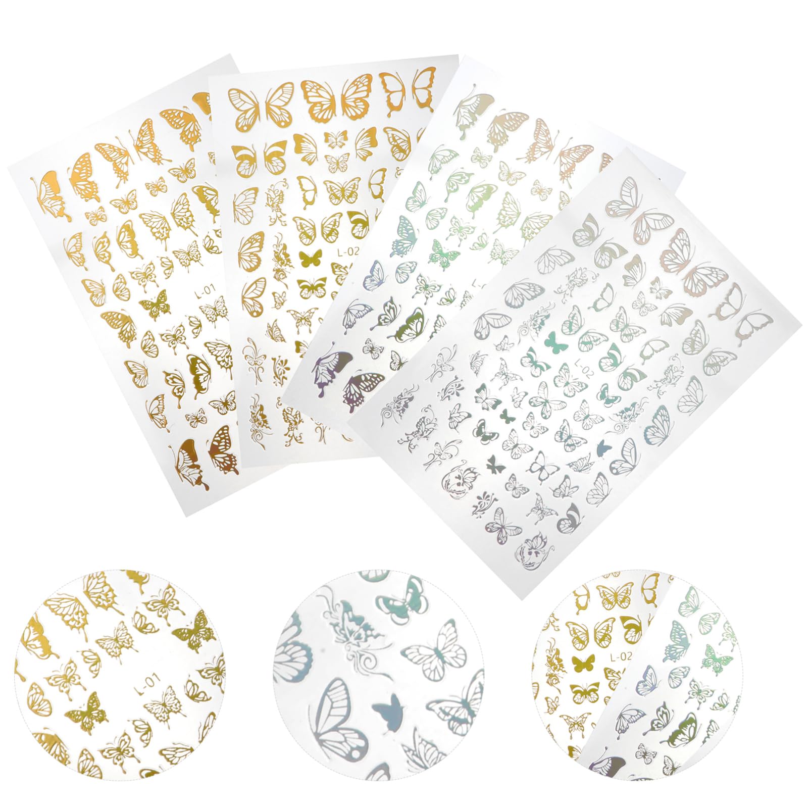 3 Ensembles Autocollants Ongles De Décalcomanies Pour Art Manucure Accessoires Diy De Décoration Ongles Pour Salons Et Activités Familiales 12 Feuilles*3