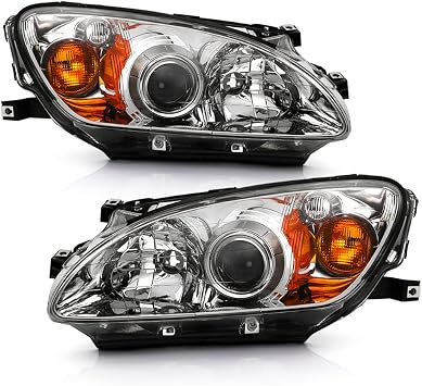 Compatible with 2004 2005 2006 2007 2008 2009 Honda S2000 OE Style Chrome Projector Headlights Headlamps AP2 Left+Right