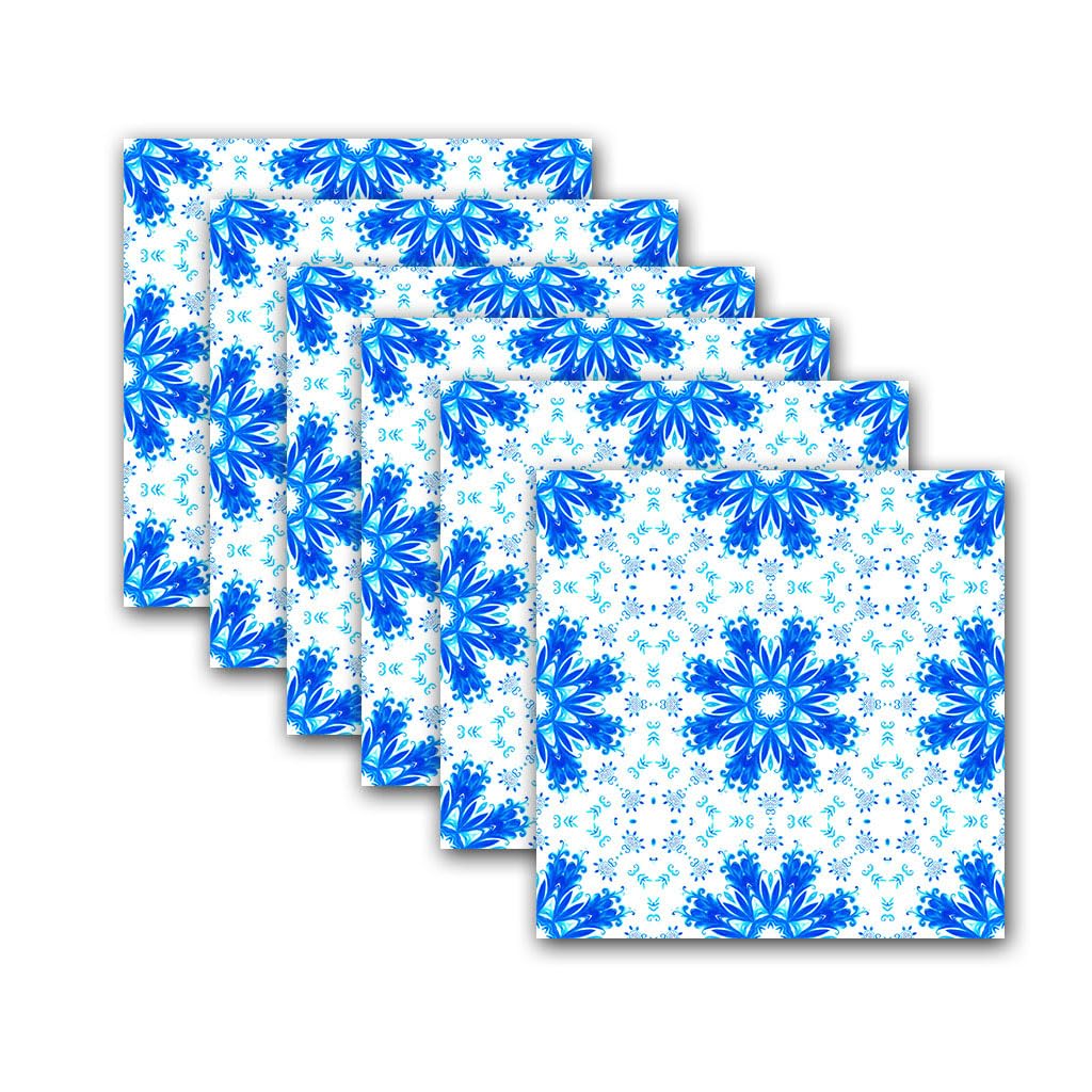 LMYSXAOZ Tile Stickers Stick on Tiles, Self Adhesive Wall Tiles for Bathroom Kitchen, Oil Proof DIY Peel and Floor Snowflake 20x20cm (24PCS,Winter)