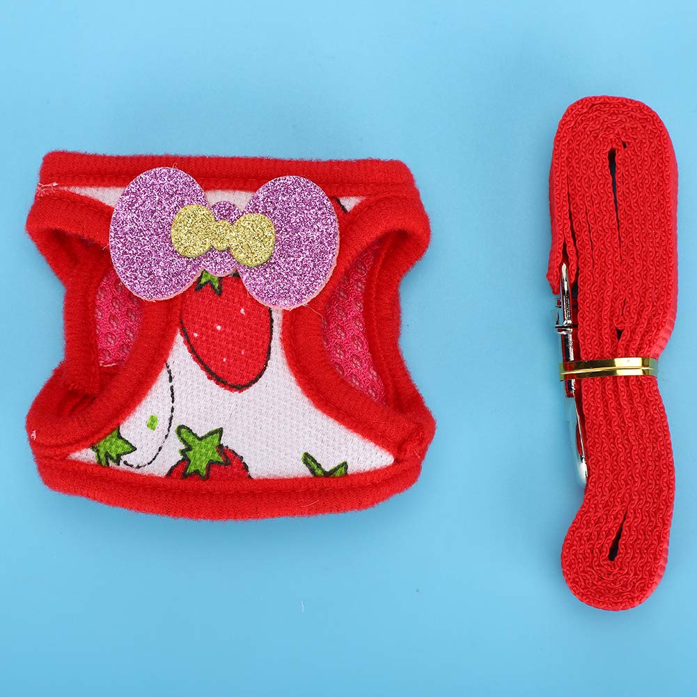 Small Animals Harness, Pet Animal Leash Set Comfortable Chest and Soft with Harnesses Strap Traction Vest for Rabbit Hamster Guinea Pig Lead S Bunny (M)