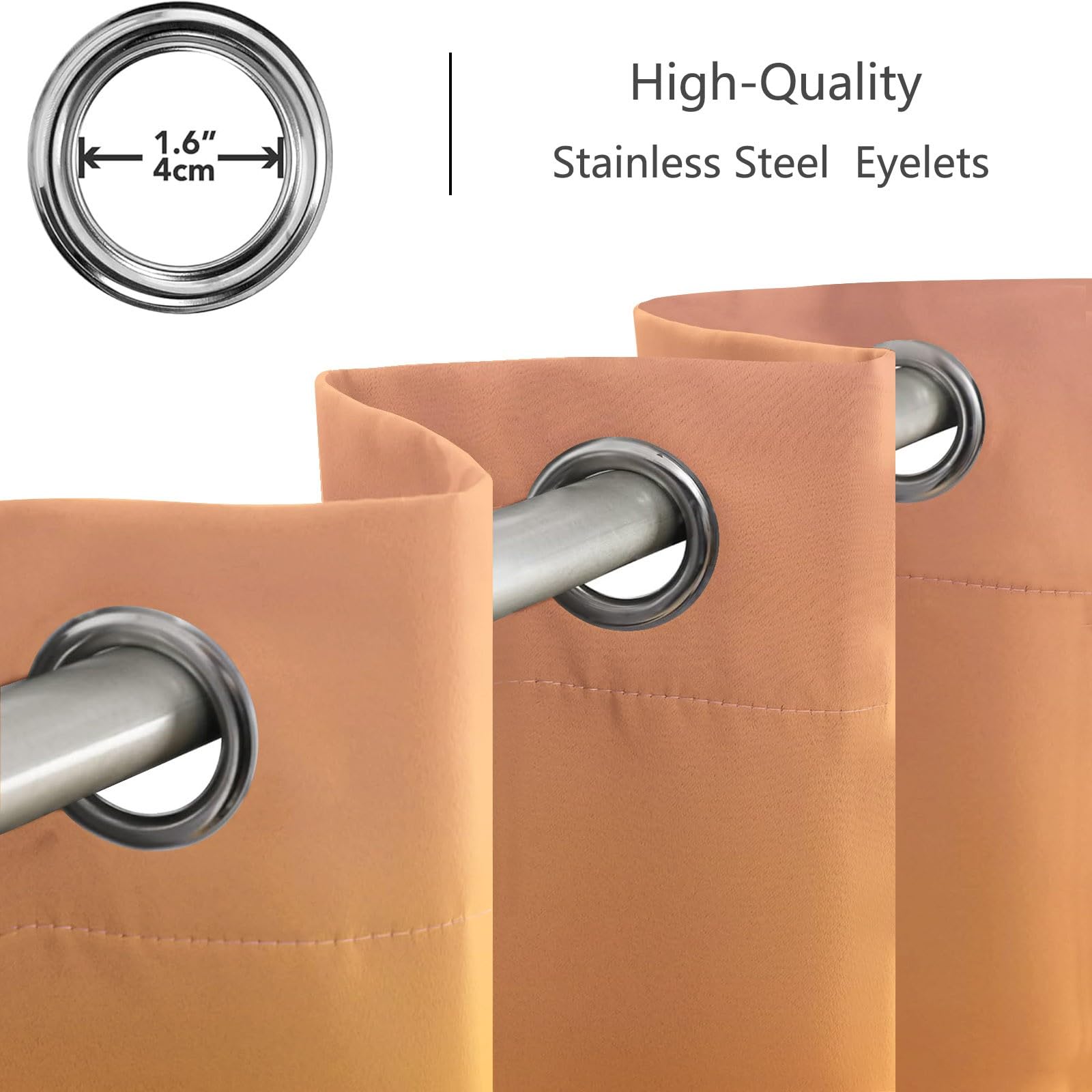 Cortinas con ojales, opacas y térmicas, juego de 2, 91,5 x 214 cm (largo x