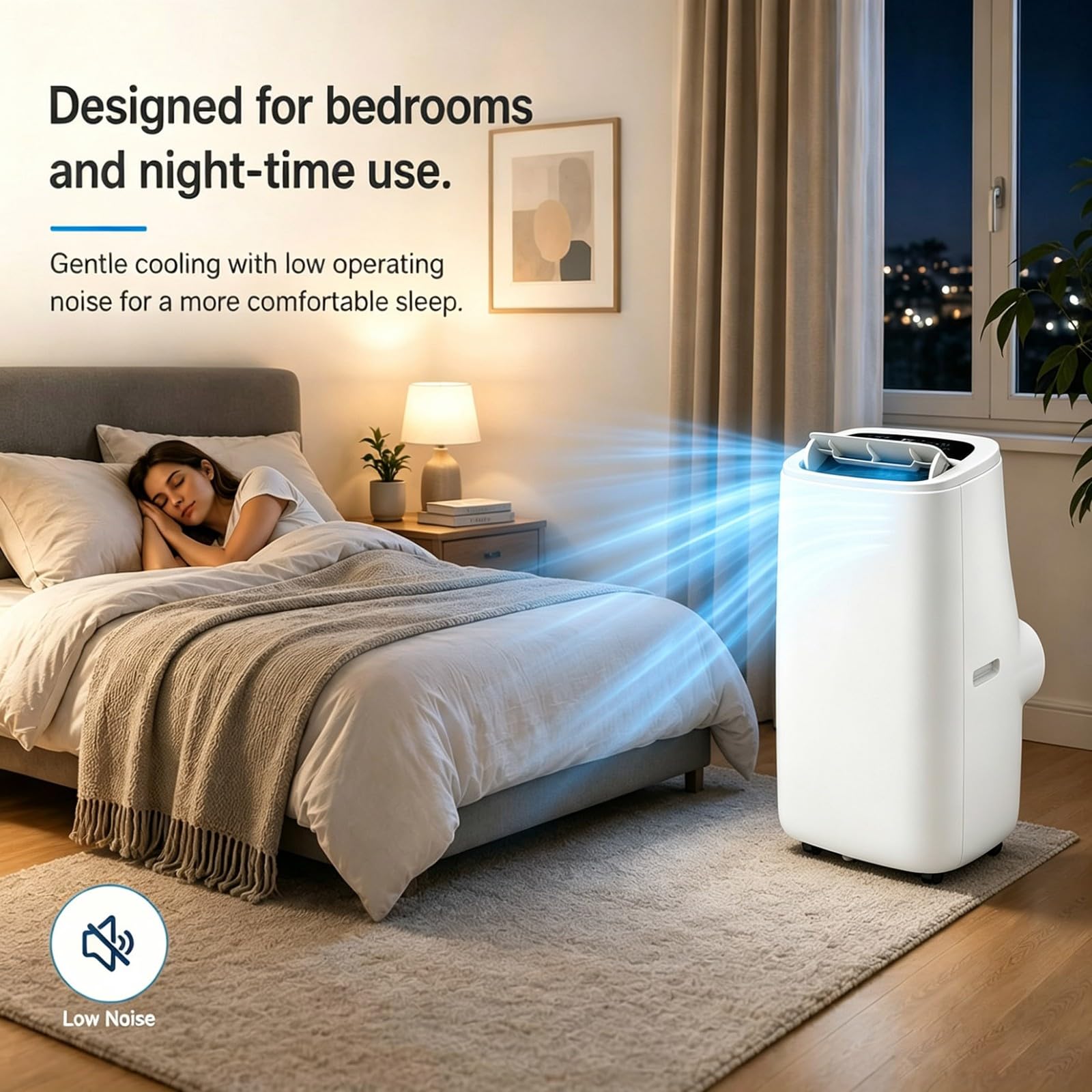 Condizionatore Portatile 18000 BTU con Telecomando unità AC Mobile 4 in 1 per Soggiorno Ufficio Domestico Palestra Raffreddamento Rapido Riscaldamento per Ampi Spazi Fino 350 Piedi B