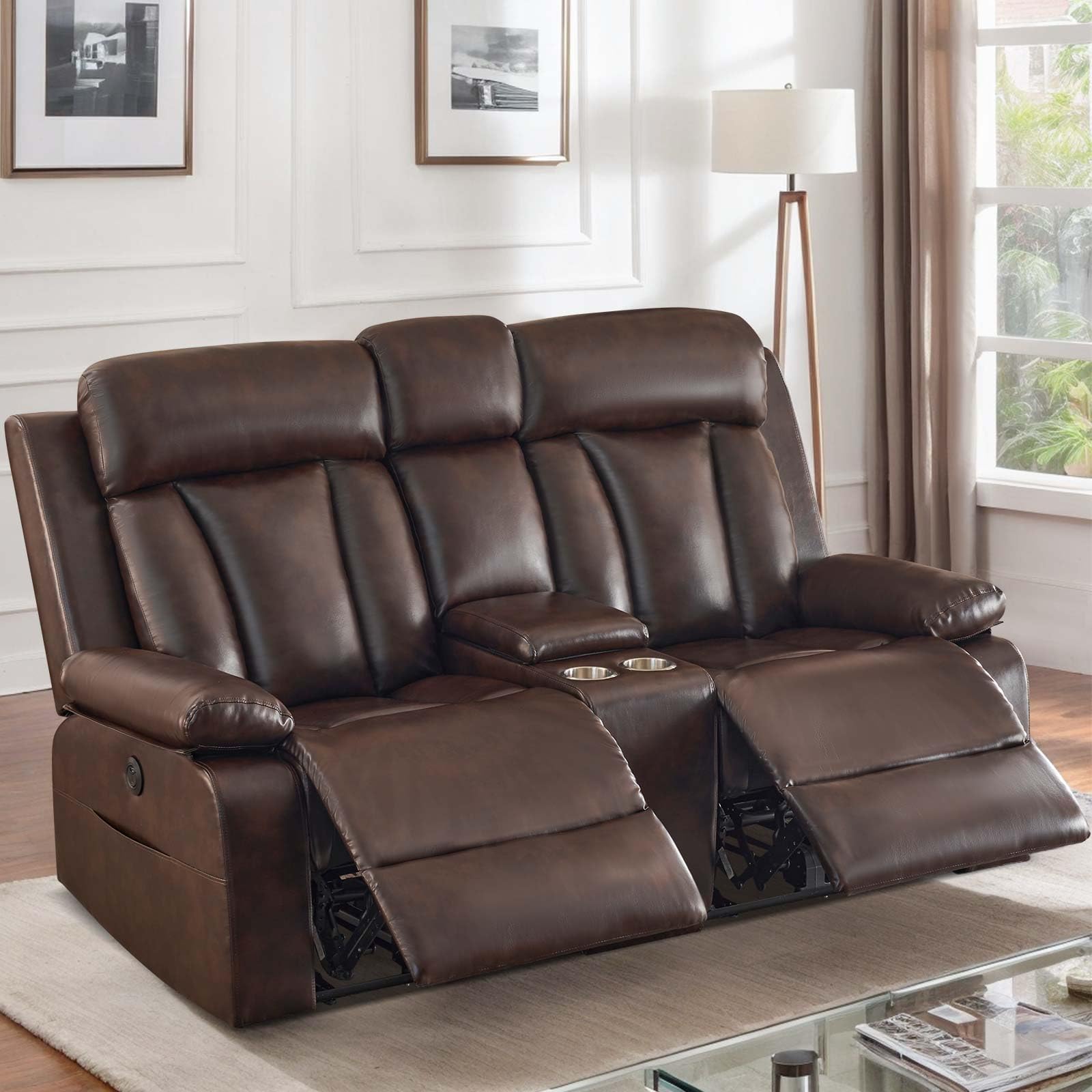 Aotolo Reclining Loveseat, Massage Loveseat Recliner Sofa