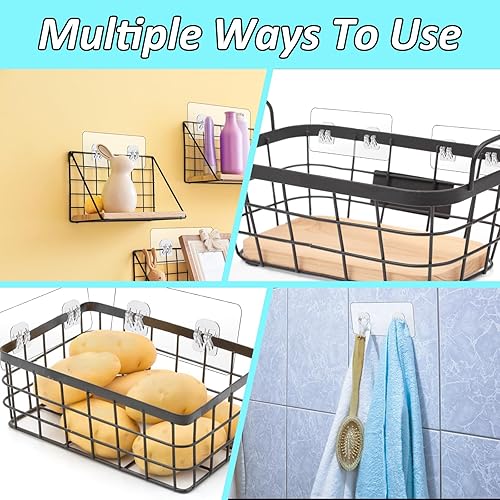 Miniatura 3 de cobee 8 piezas de repuesto adhesivo para regadera, ganchos adhesivos de pared, ganchos adhesivos transparentes y fuertes, ganchos de montaje en