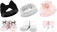 Vista 12 de Hudson Baby Conjunto de regalo de diadema y calcetines para niña