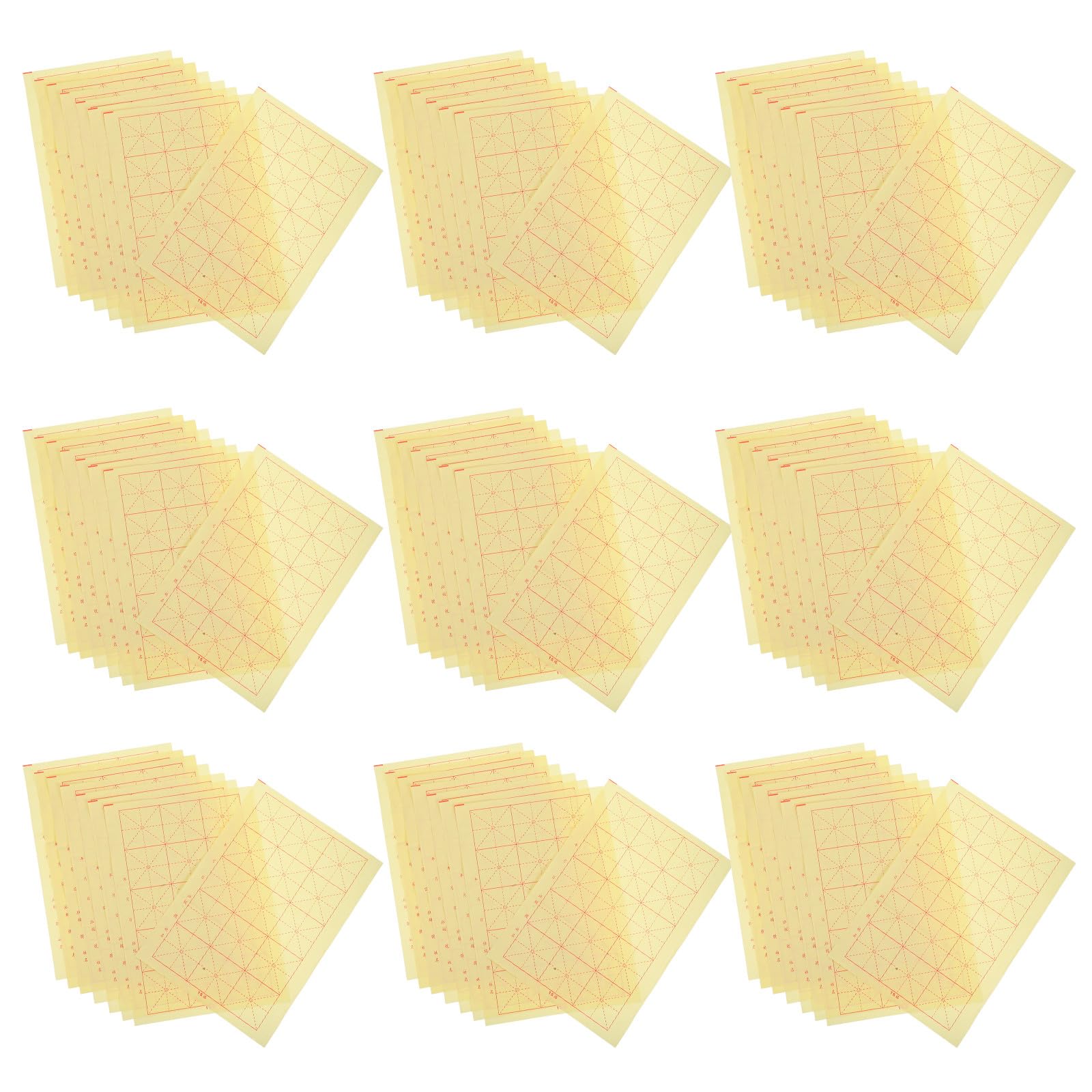 Papier de riz Xuan Alipis avec 15 grilles par feuille pour maîtriser la calligraphie chinoise