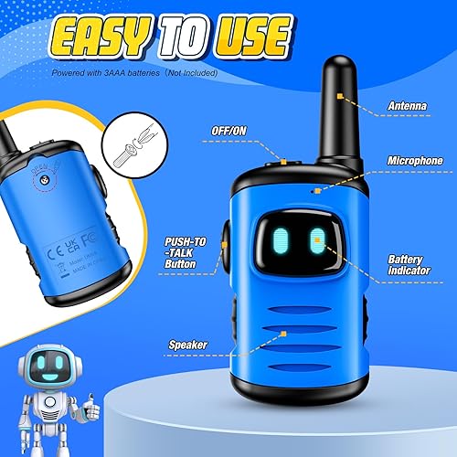 Miniatura 33 de Juguetes para niños de 3 a 8 años: comedyfun Mini Robots Walkies Talkies Paquete de 2 regalos de Navidad y cumpleaños para niños de 3, 4, 5, 6, 7, 8