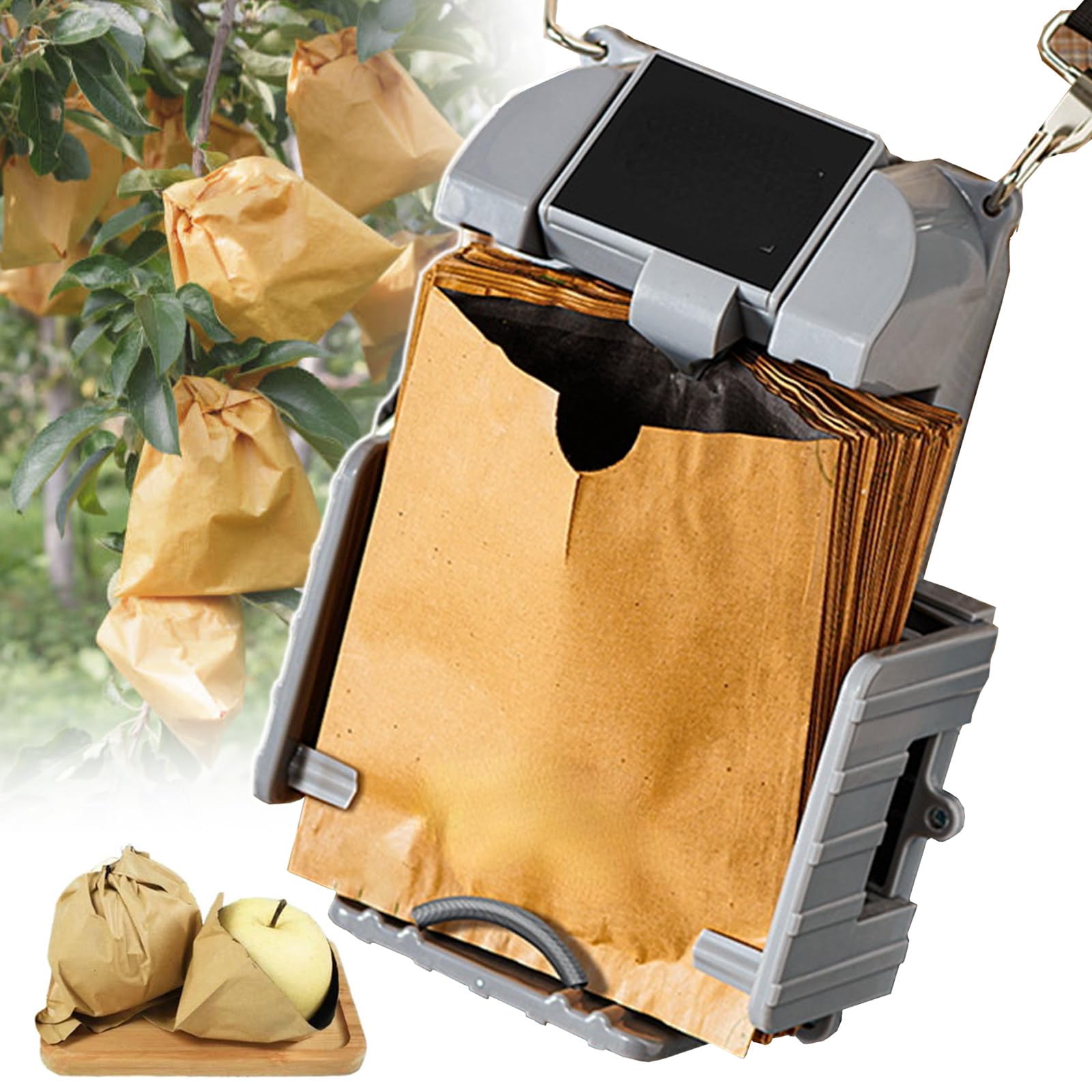 Embolsadora eléctrica de frutas, equipo de huerto portátil automático, con deflector ajustable y 3 ajustes de velocidad.