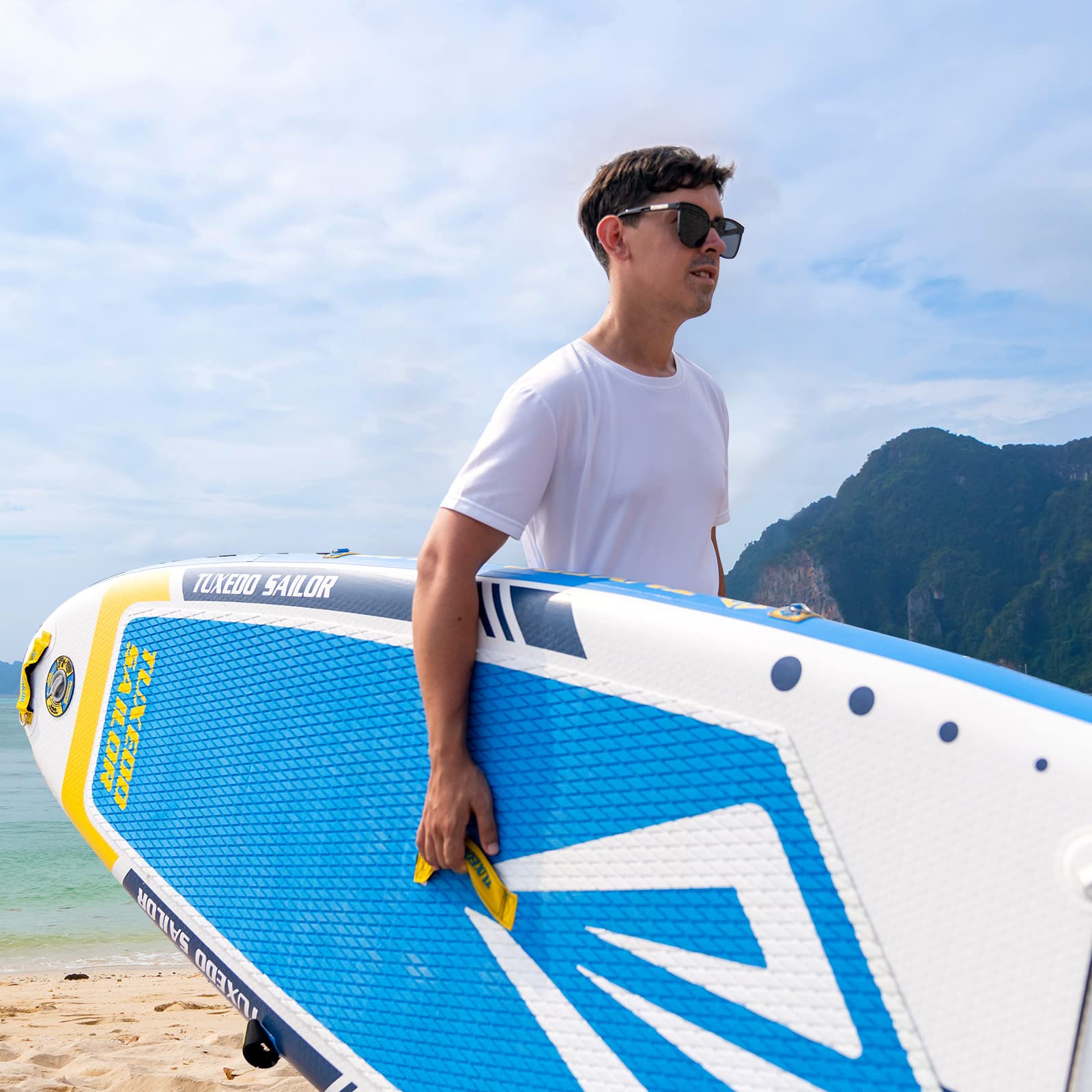 Tuxedo Sailor Stand Up Paddle Surfboard Sup Hinchable Accesorios para Tabla Hinchable Completa Paddle Ajustable, Bomba, Mochila de Viaje ISUP, Peso, Dry Bag