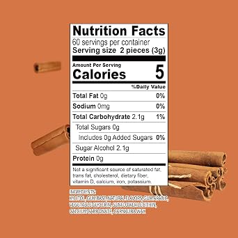 DC24 DAILY CARE Sugar Free Gum, Xylitol Gum, Cinnamon, 60 Pcs, 2-Pack | Aspartame Free, Gluten Free, Vegan, Freshens Breath, Teeth Friendly