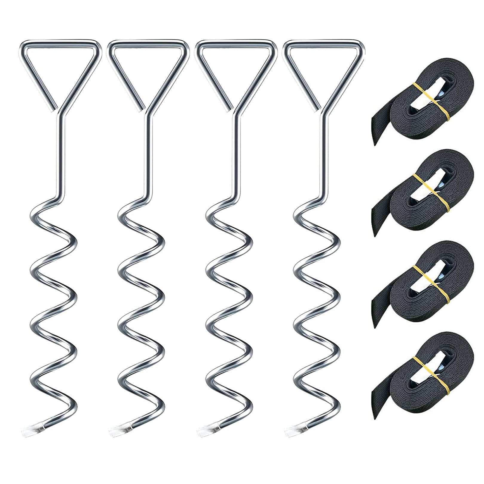 Fabulas Ancoraggi A Terra Resistenti, Kit Di Ancoraggio Per Altalena, 45,7 Cm, Confezione Da 8 Pezzi, Viti In Terra, Picchetti Per Trampolino, Picchetti In Metallo Ad Alto Vento, Per Capannone, Tenda