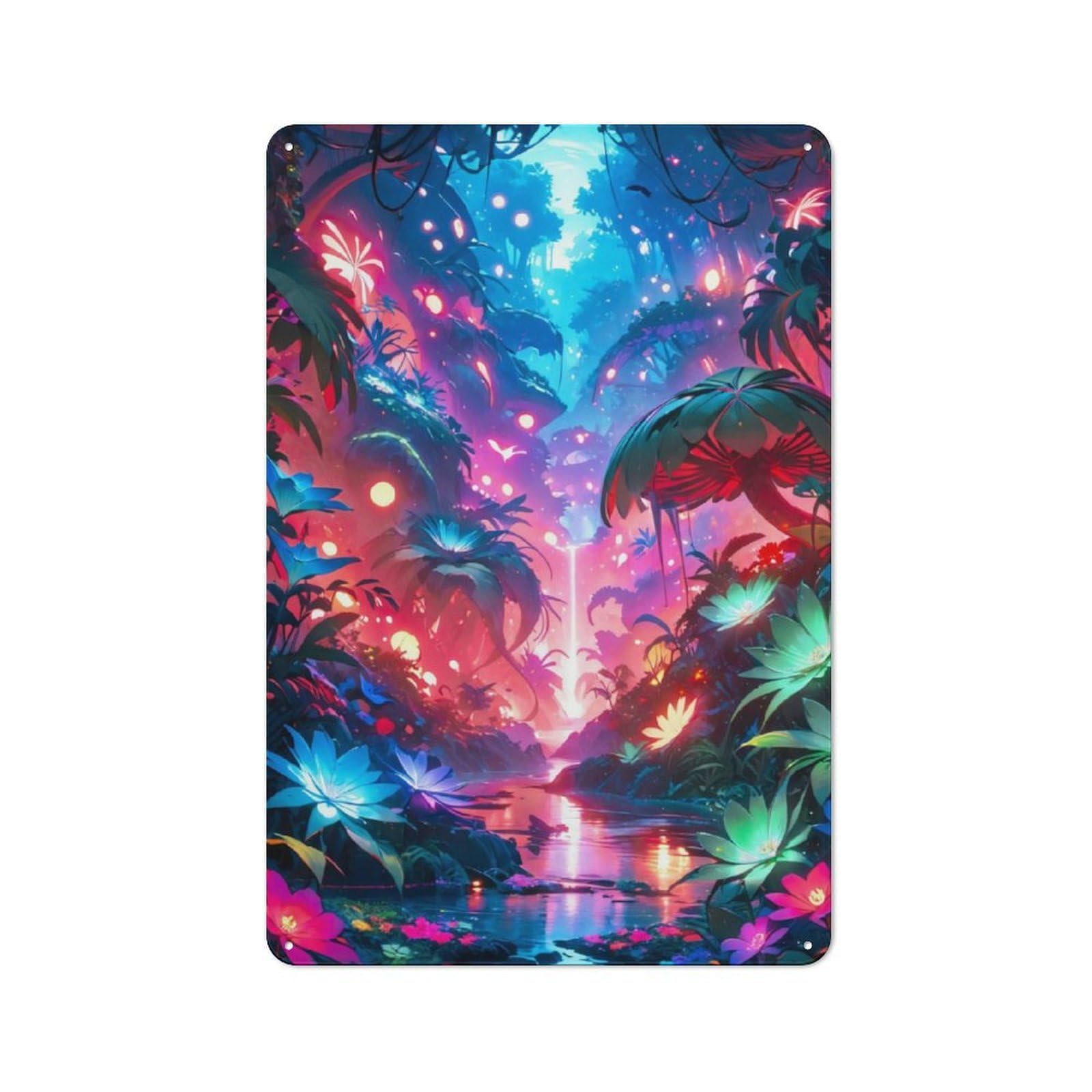 Junmoney Luminescent Jungle Retro Tin Sign 30X20cm For Man Cave Or Games Room, A Decorative Christmas Gift For Leisure-Room Decor Enthusiasts