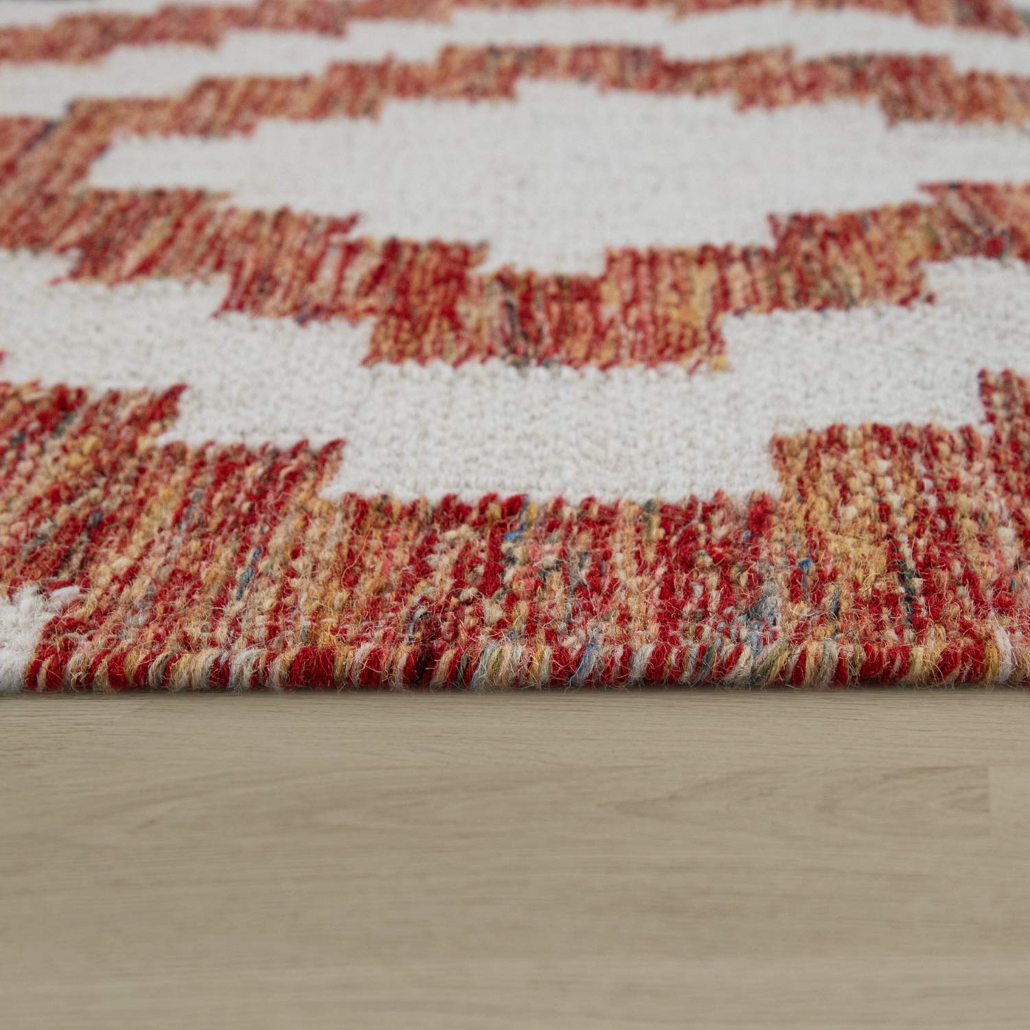 TT Home Tapis Salon Design Ethnique Tissé Main avec Laine Et Coton Multicolore, Dimension:200x300 cm
