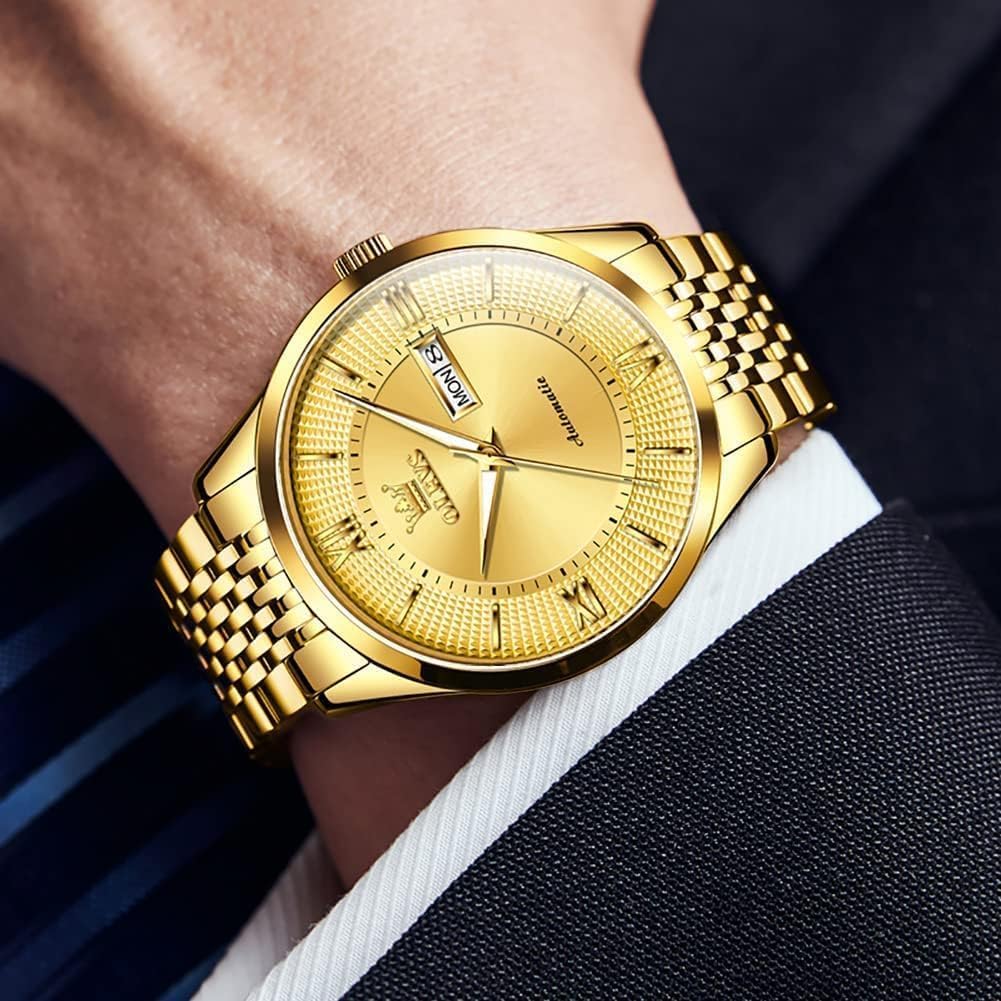 OLEVS Automatic Mens Watches Self Winding Mechanical Business Luxury Dress Wrist Watch Stainless Steel Waterproof Luminous Day Date - Image 3