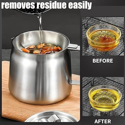 Miniatura 7 de Freidora de acero inoxidable, olla de colador de aceite 2 en 1 de gran capacidad de 5370 onzas, freidora de acero inoxidable 304 y filtro de aceite