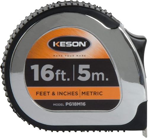 Miniatura 10 de Keson Chrome Series - Cinta corta con hoja de acero recubierto de nailon para medir la hoja de acero cierre deslizante ABS cromado con agarre de
