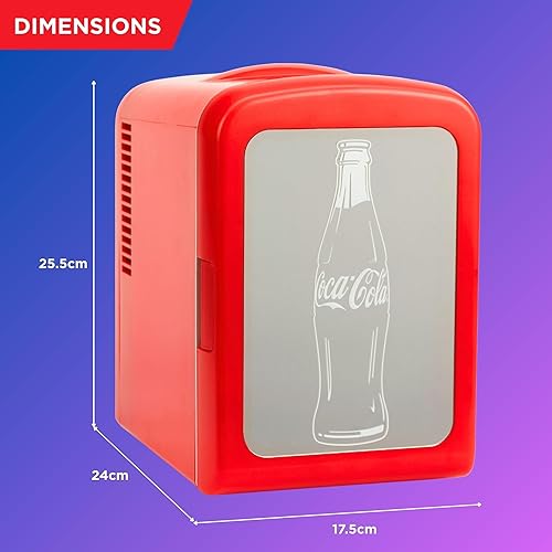 Miniatura 8 de Coca-Cola 4L  6-Can Mini Fridge with Multi-Color LED Light  Portable Thermoelectric 12V DC110V AC Quiet CoolerWarmer for Bedroom, Office, Car,