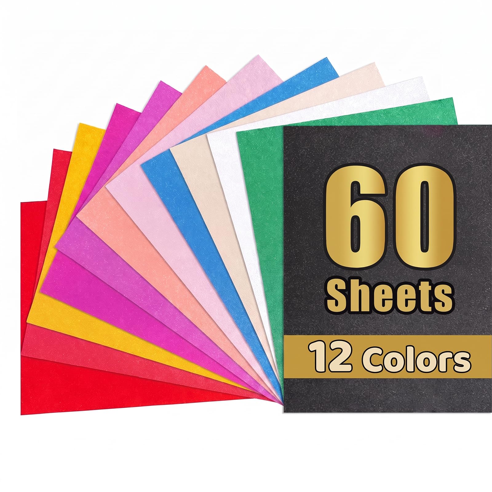 60 Sheets Assorted Glitter Cardstock 8.5 x 11 Inch,92lb Heavyweight,No Shed