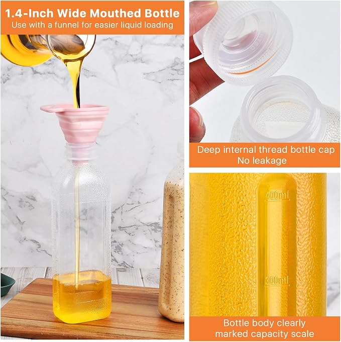 Botellas exprimibles 16 oz, pack 5, con tapa flip top miniatura 5