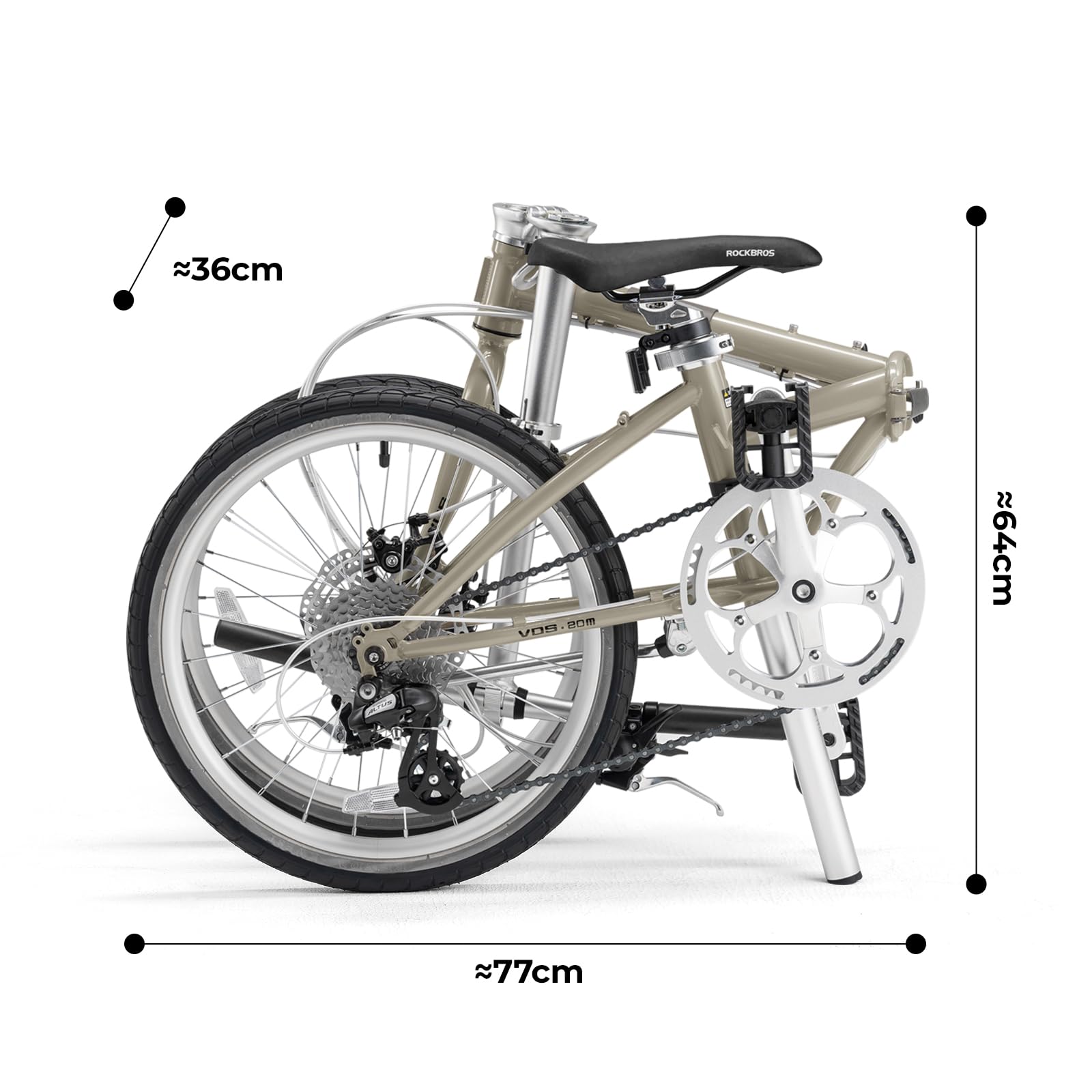 Amazon.com : ROCKBROS VDS 20 Inch Folding Bike for Adults, 26lb