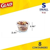 Vista 4 de Glad GladWare Mini Recipientes Redondos para Almacenamiento de Alimentos - Contenedor Pequeño de Comida con Capacidad para hasta 4 Onzas