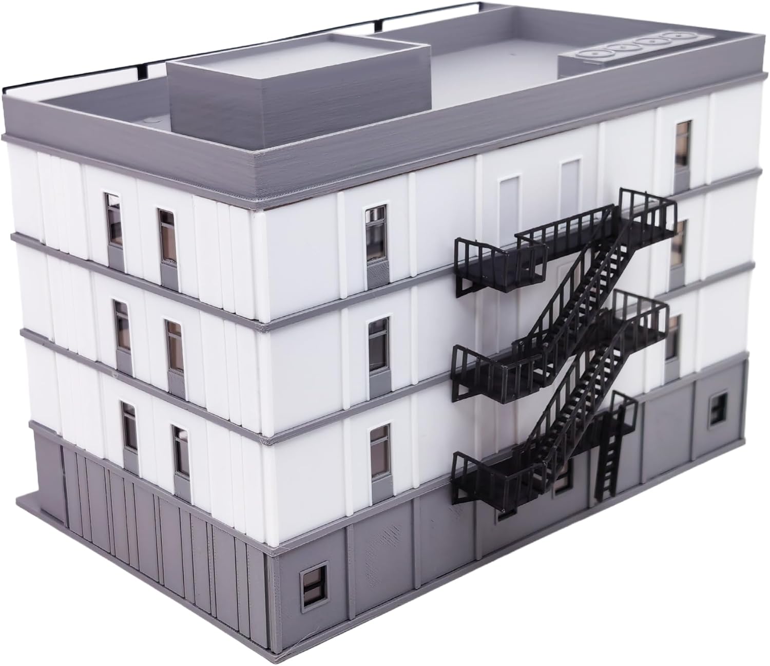 Outland Models Downtown 4-Story Apartment(White) Stackable 1:87 HO Scale-4-story kit
