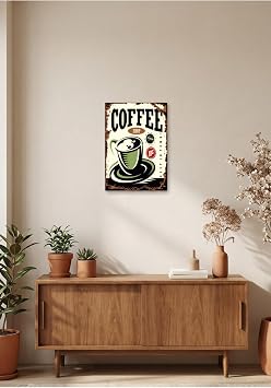 Coffee Shop Retro Tablo   Vintage Kahve Temal  Dekoratif Poster | Ah ap & Metal Duvar Tablosu Ah ap 20 x 30