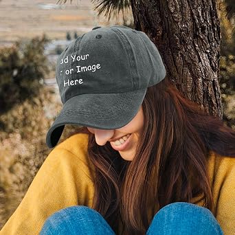 Personalised Baseball Cap Custom Trucker Caps for Men & Women, Design Your Own Mesh Cap with Logo, Text or Photo, Unisex Adjustable Hat, Black Sports, Golf, Running Cap