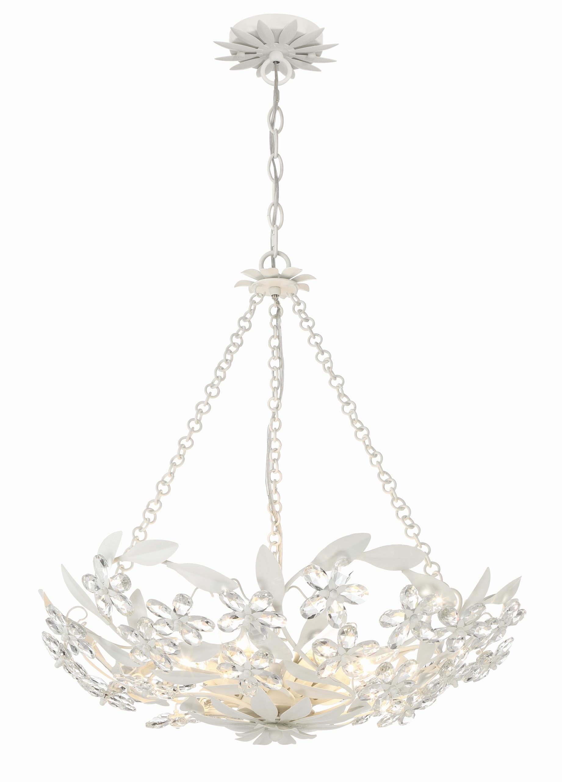 Amazon.com: Crystorama Marselle 6 Light Matte White Chandelier