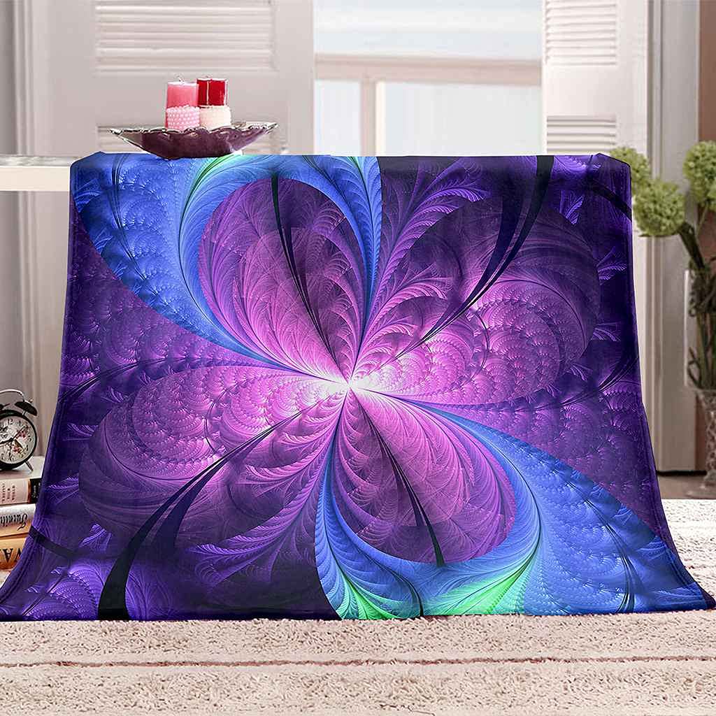 Couverture microfibre fleurs violettes de qualité supérieure 3D