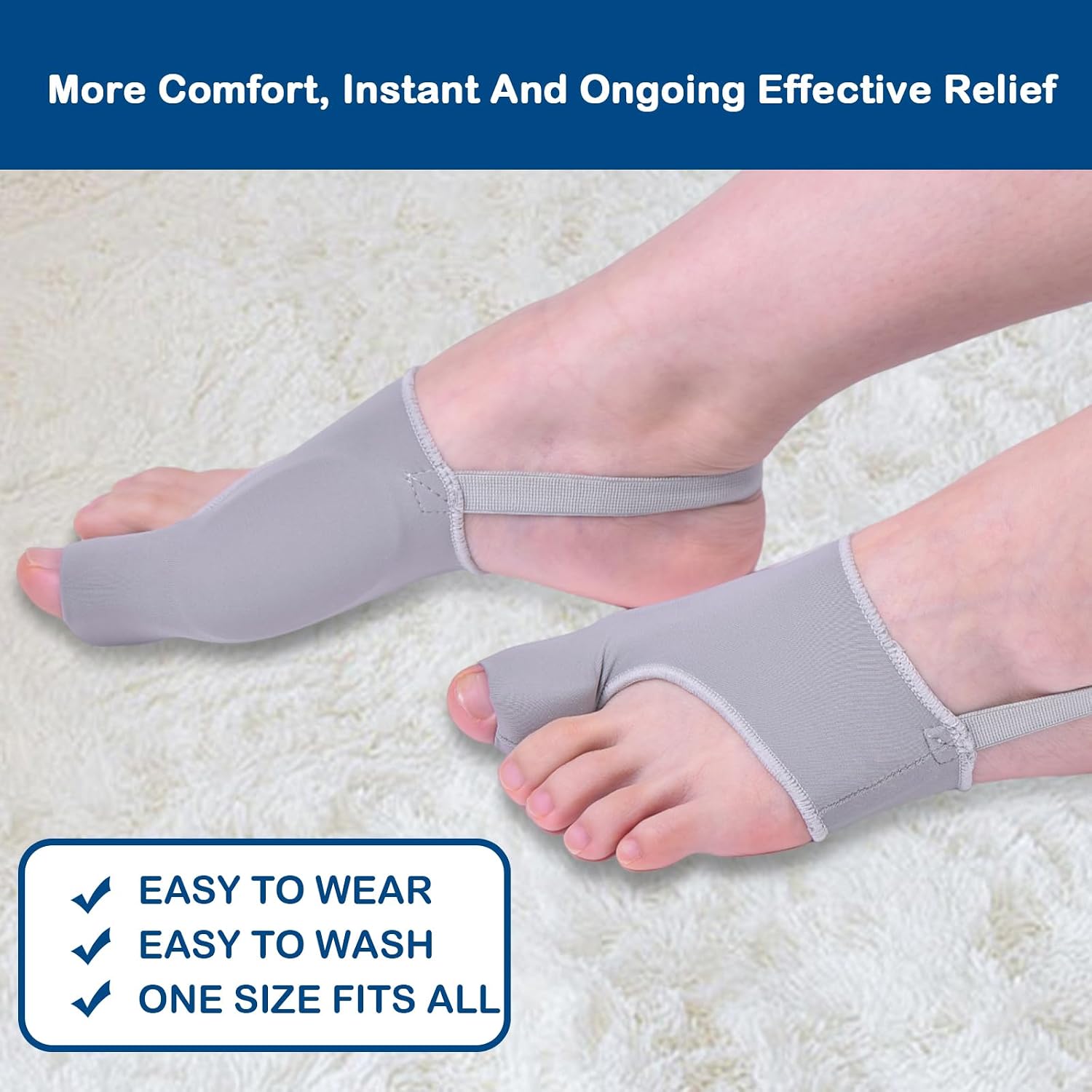 Hallux valgus correction device, toe correction device. Suitable for both men and women for the correction of hallux valgus. Hallux valgus splint (gray)