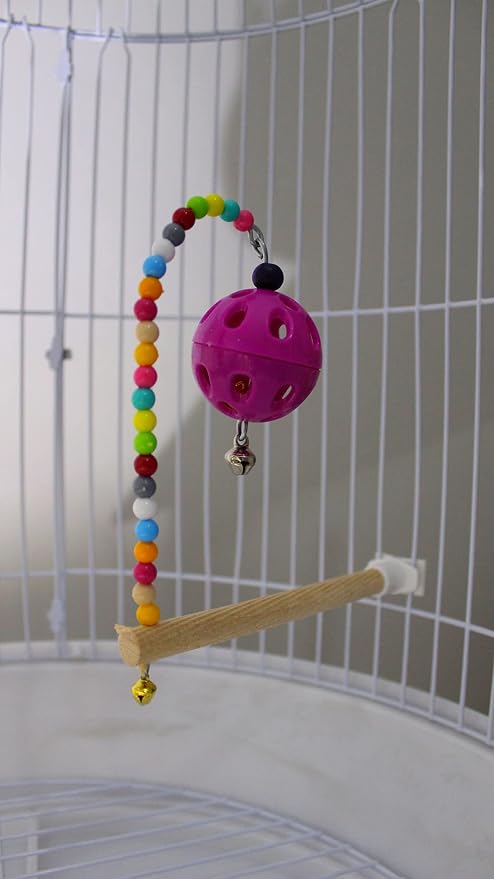 Zilli Toplu Ahşap Kuş Tüneği 13 cm
