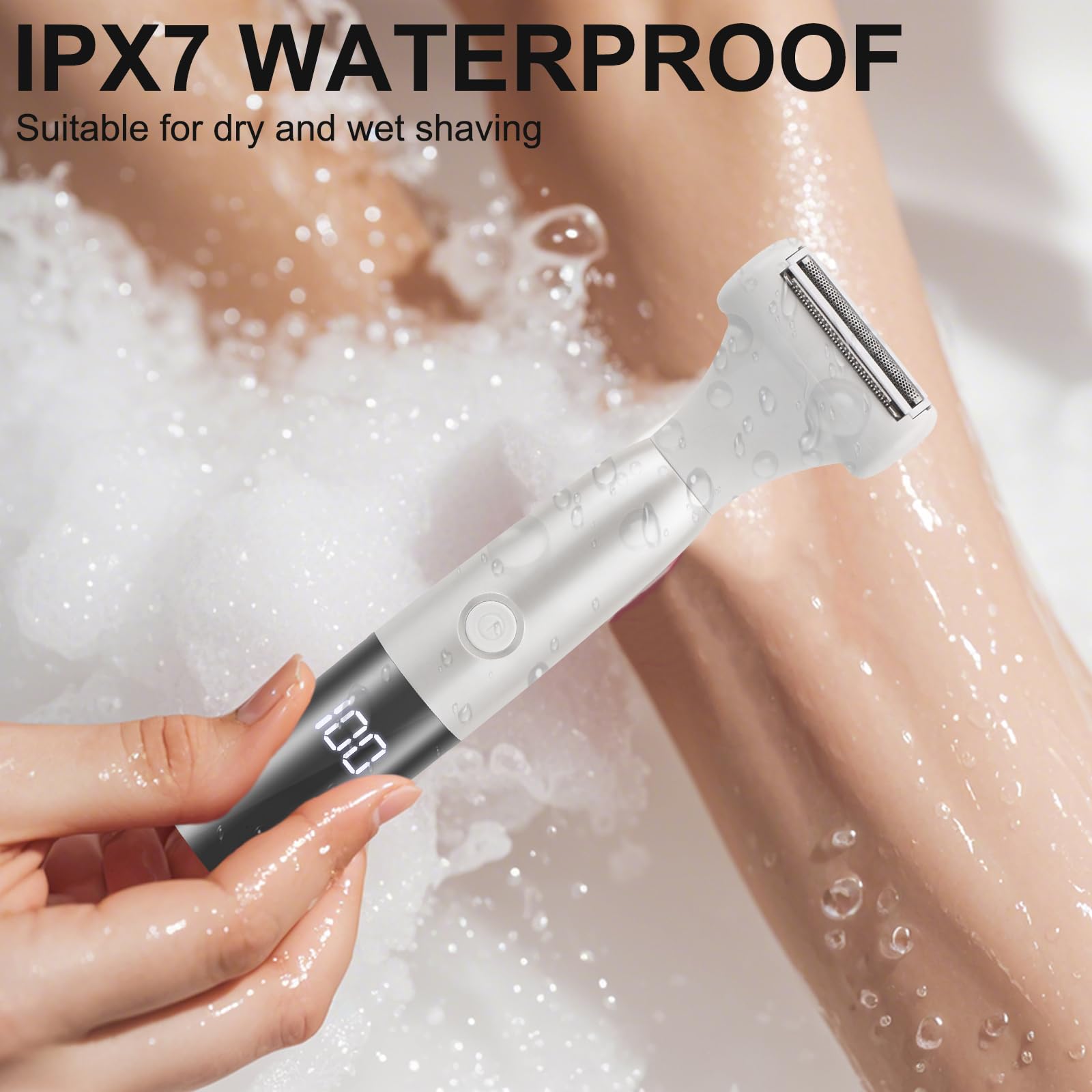 Recortadora de bikini 5 en 1 para mujer, maquinillas de afeitar eléctricas para mujeres, afeitadora eléctrica recargable inalámbrica, IPX7, impermeable, húmedo, seco, removedor de vello corporal para 3