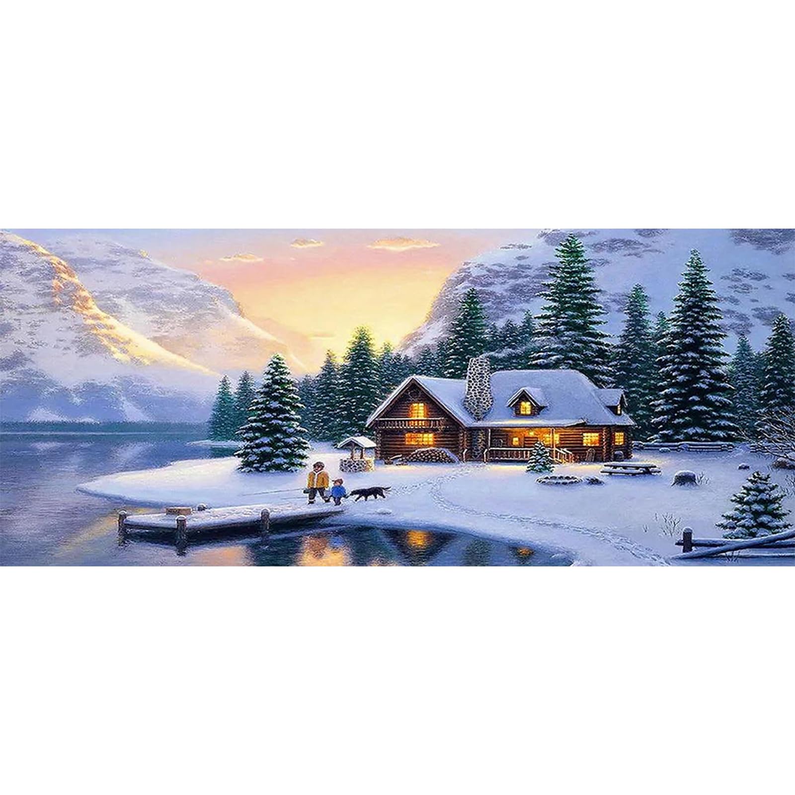 SHEGZHUC Painting Paesaggi Invernali 110 x 50 cm Diamond