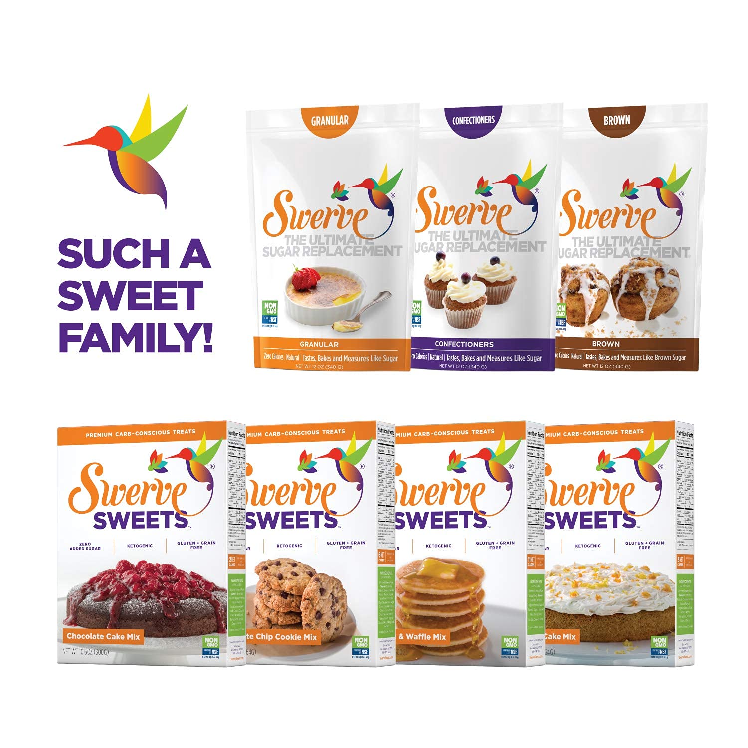 Buy Swerve Ultimate Sugar Replacement Sweetener, Granular Sugar Substitute, Zero Calorie, Keto