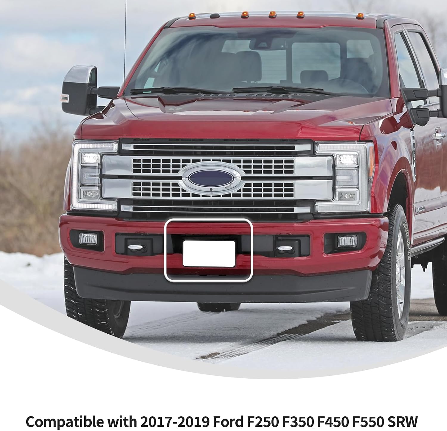 Linskip for 2017-2019 Ford F250 F350 F450 F550 SRW License Plate Bracket, License Plate Frame Holder Mount for Ford Super Duty Front Bumper HC3Z-17A385-AA HC3Z17A385AA