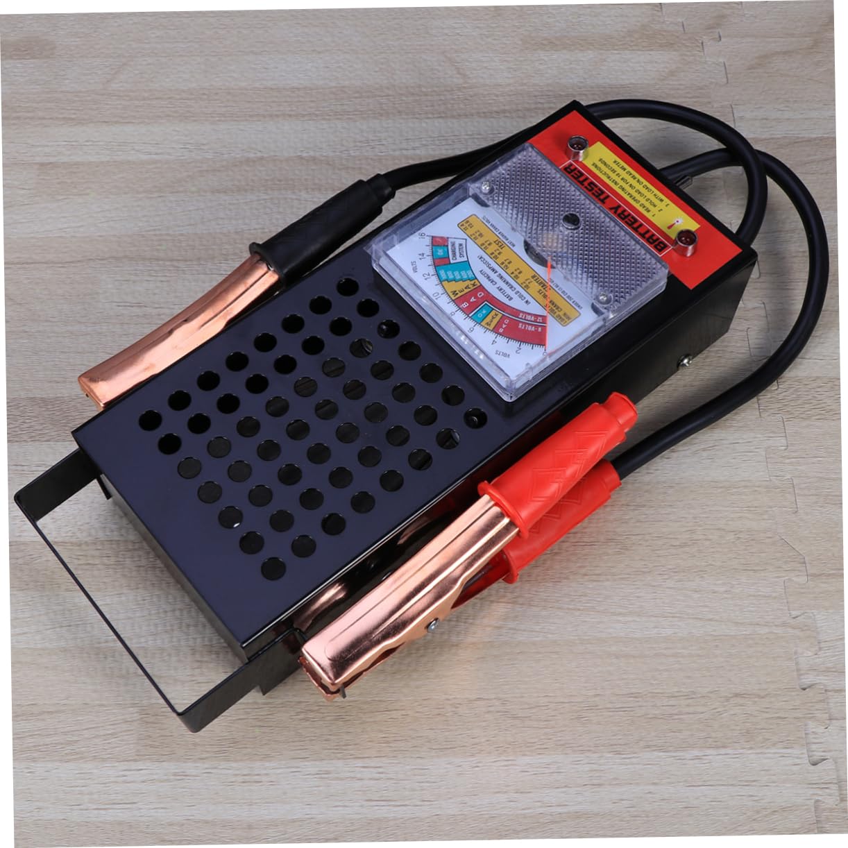 Comprobador de Batería 6-12v 100 Acero Inoxidable Negro | Prueba de Carga 100 Amperios, con Interruptor Superior de Palanca, para Motor de Arranque y Coche