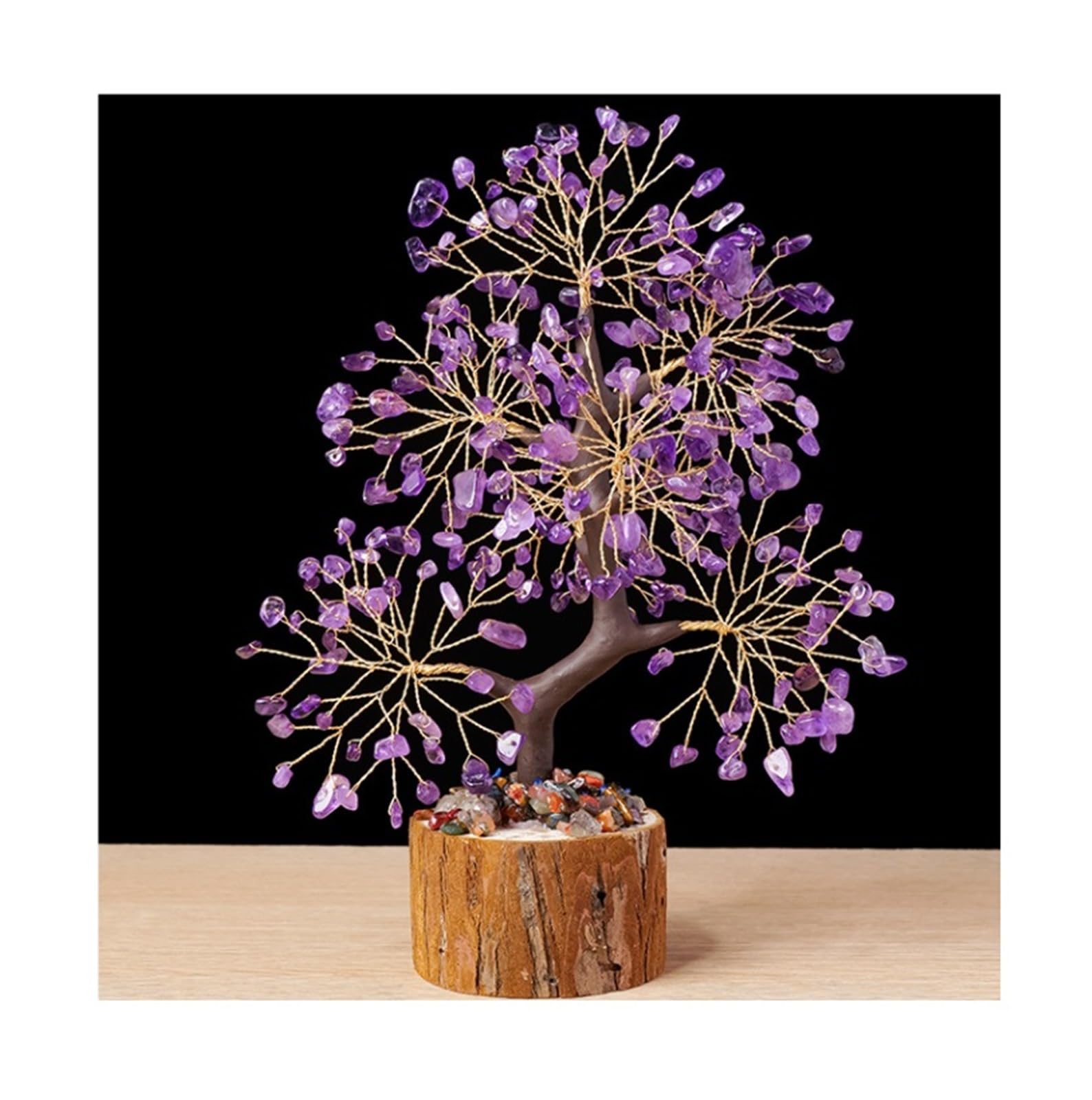 crystal tree， Crystal Tree Feng Shui Decor Stones For Home And Office Fengshui Decorations(Purple)