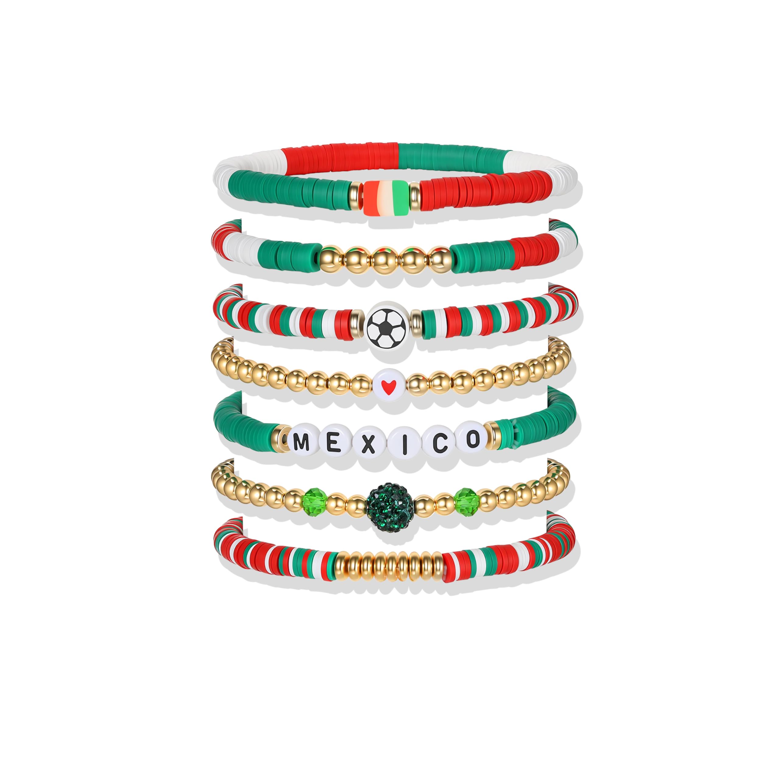 Poasrelax Soccer Game Day Stacking Bead Bracelets - jewelry and watches | Mubboo