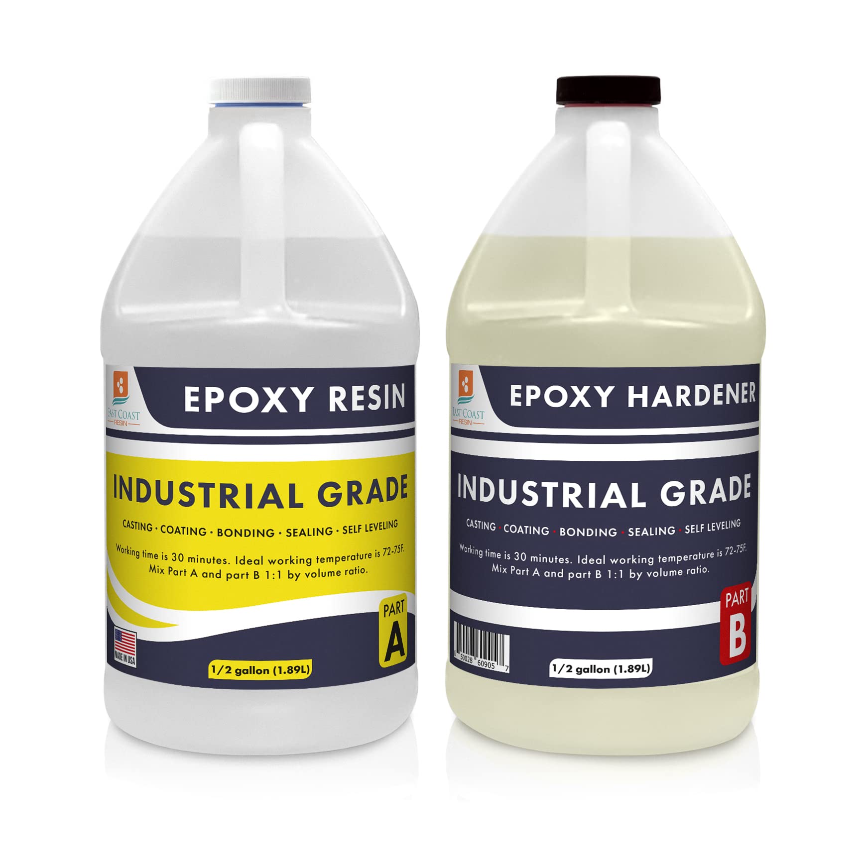 Epoxy Resin 1 Gallon Kit Industrial Grade Easy to Use, Super Strong