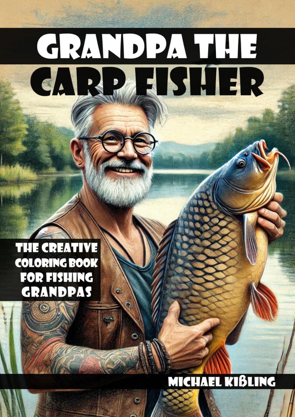 Grandpa the Carp Fisher: The creative Coloring Book for Fishing Grandpas