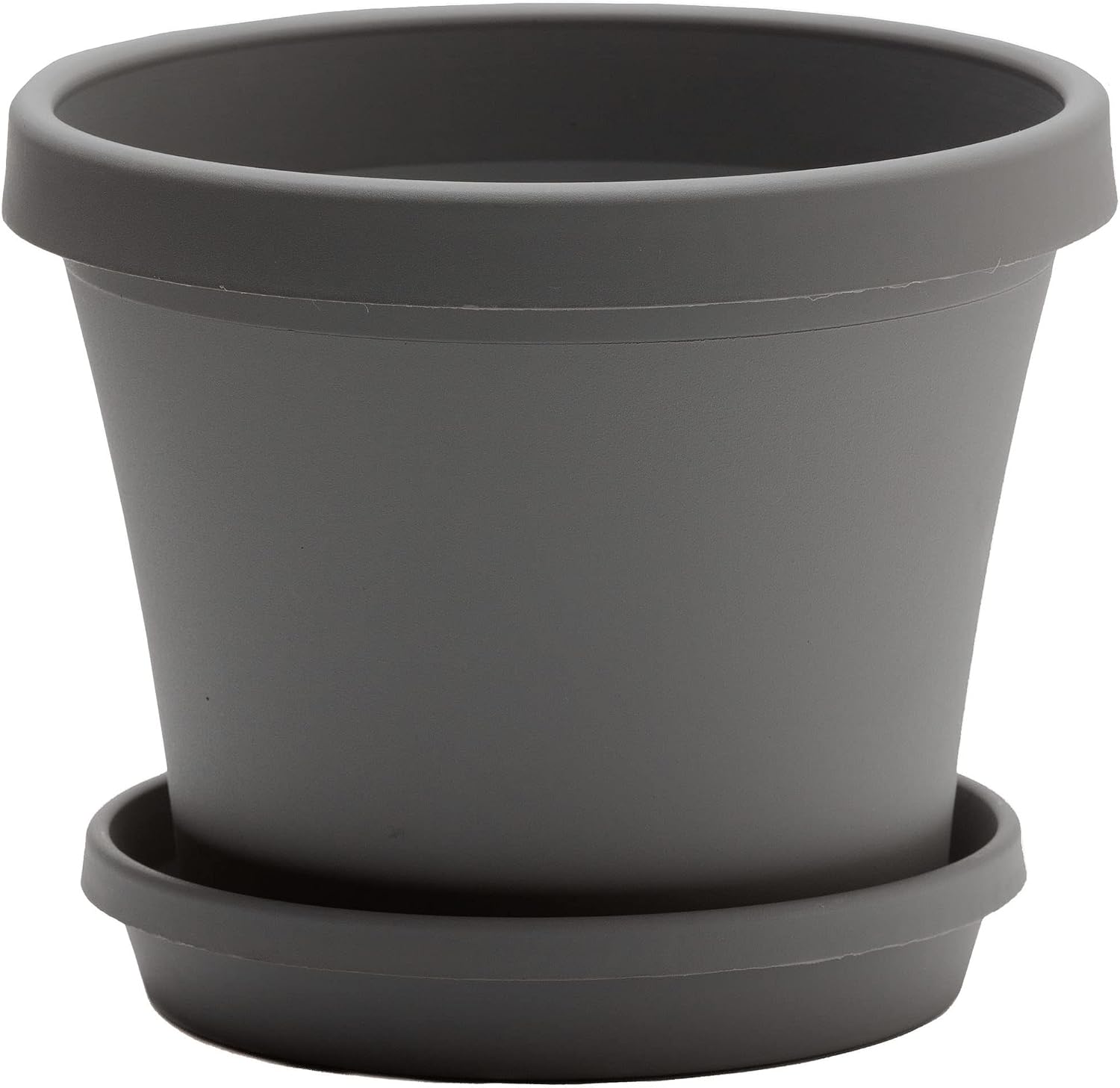 Bloem Terra Pot Planter (TR24908), Charcoal Gray, 24" (Saucer not included)