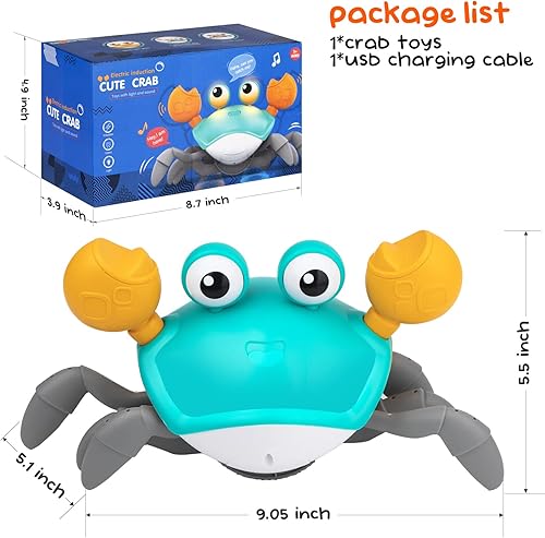 Miniatura 6 de Sqie Crawling Crab Baby Toys Infant - Tumble Time Toy Gift Baby Boys and Girls 0-6 6-12 Learning to Crawl 9-12 12-18 Toddlers 36 Months Old Music