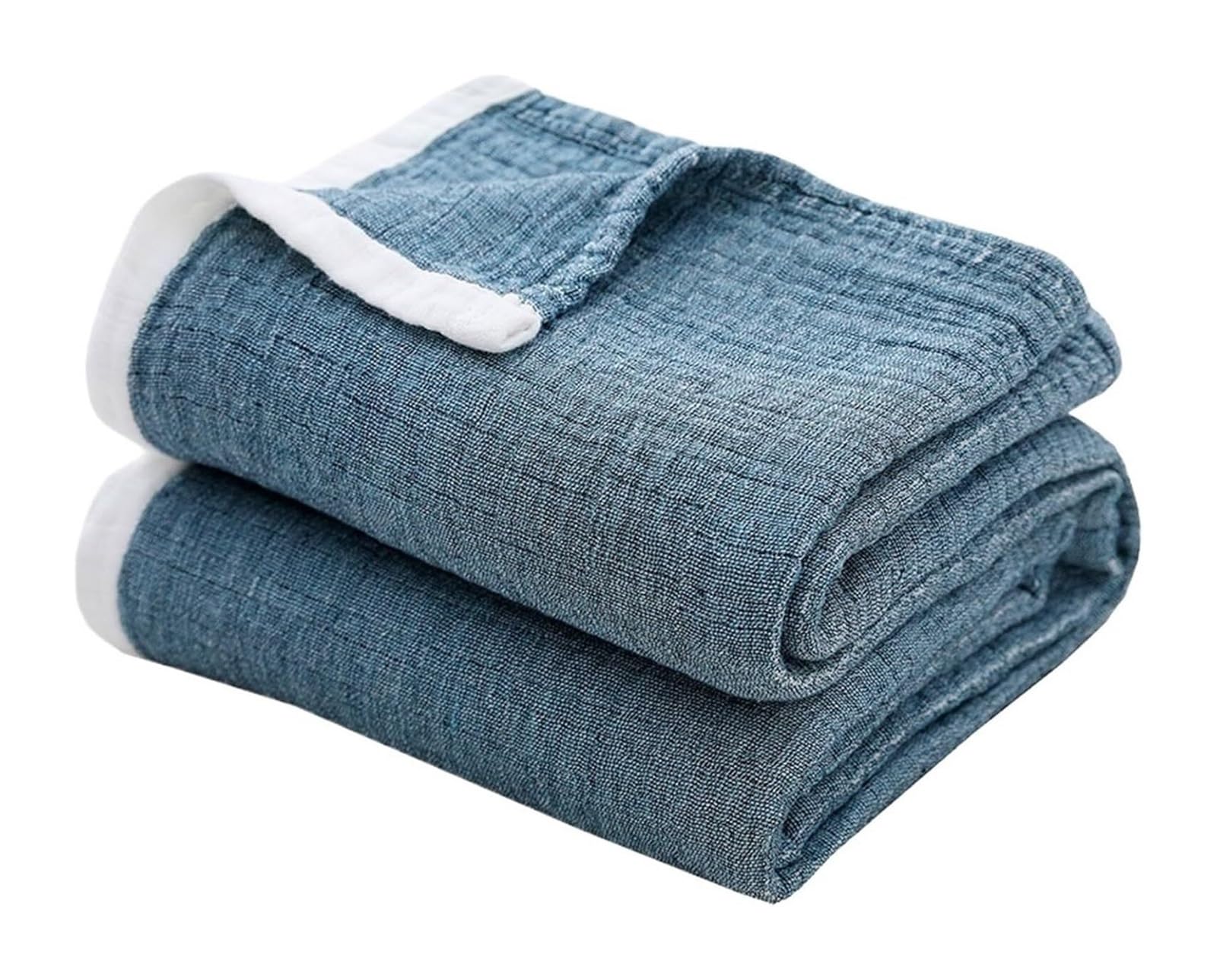 Breathable Cooling Cotton Muslin Throw 4-Layer Gauze Multicolor Sizes(Color2,230x260cm)