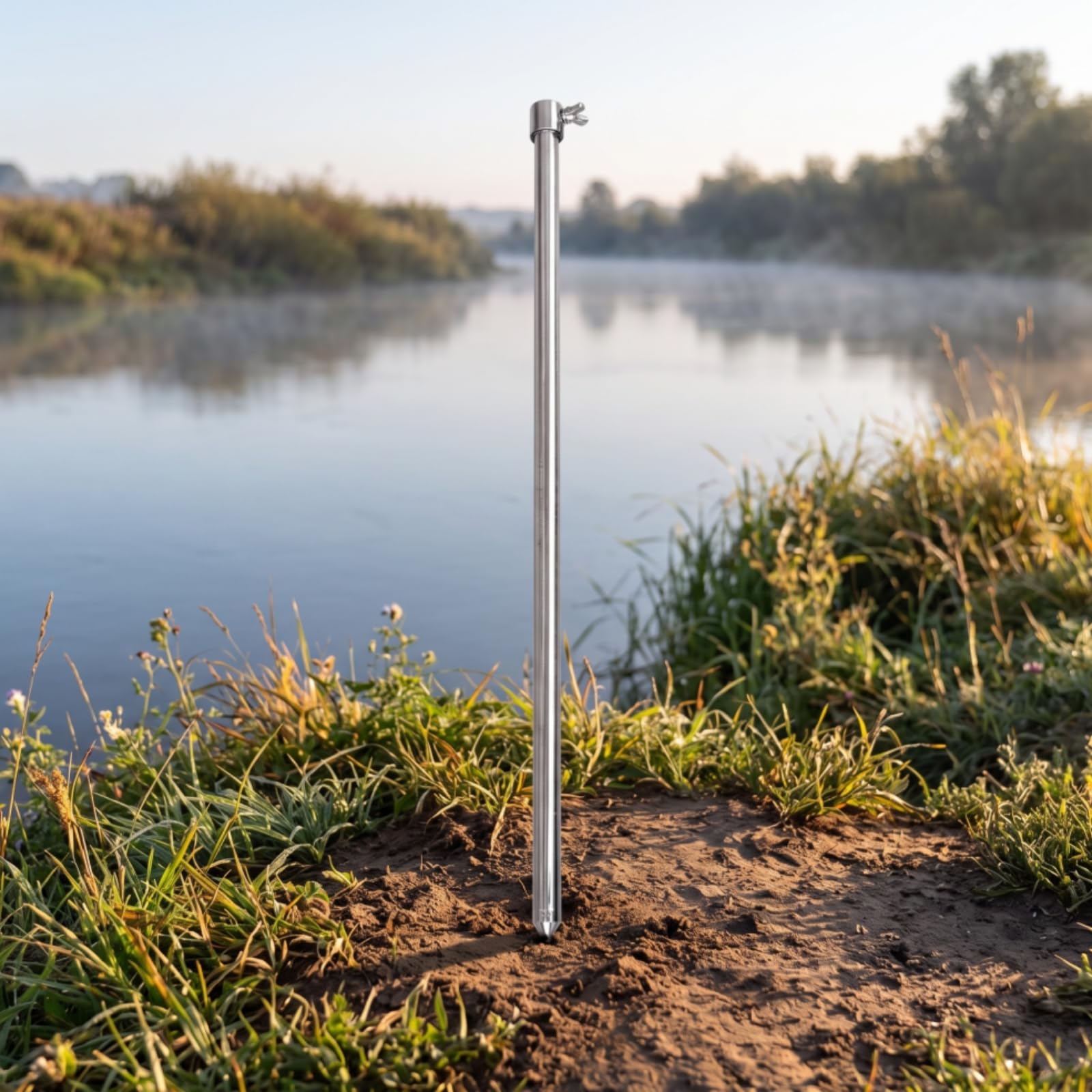 Support de Canne à Pêche Piquet Porte-cannes Support Ancrage Tige Cylindrique à Planter avec Serrage Rapide et Stable Adapté Rivière Camping, 76 Cm