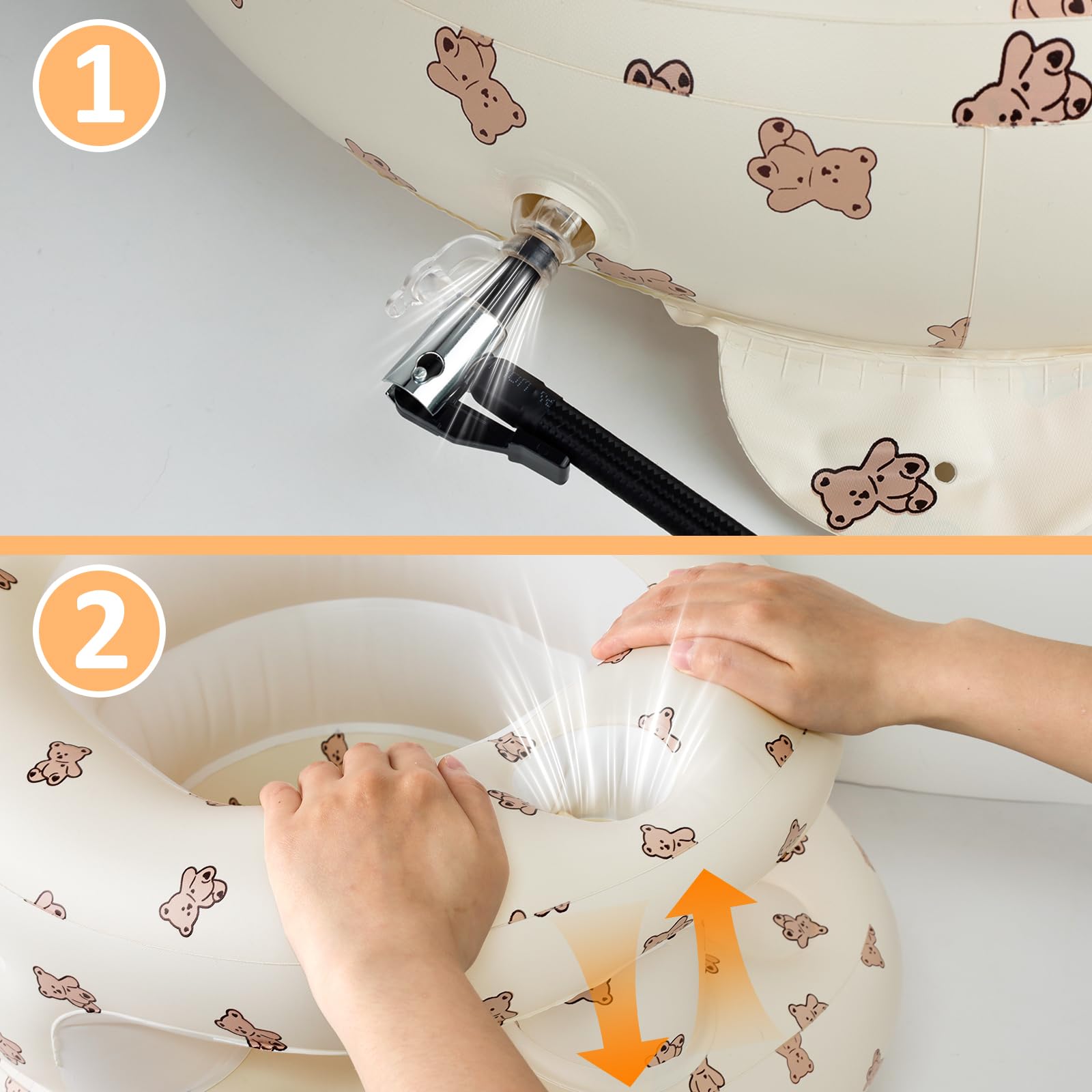 Siège Gonflable Bebe Ultra-Léger et Portable Siege Bebe Assis Avec Soutien Lombaire Et Cervical Cchaise Bébé Gonflable Pour Voyage Camping Pour Bébés à Partir de 3 Mois