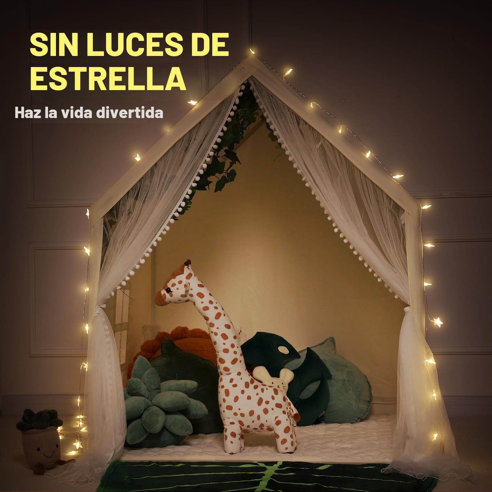 Wilwolfer Tienda de campaña para niños: Carpa de Juegos para niños con Alfombra - Casa de Juegos Grande para Interior y Exterior para niños pequeños, casa de Juegos de Princesas para niños y niñas