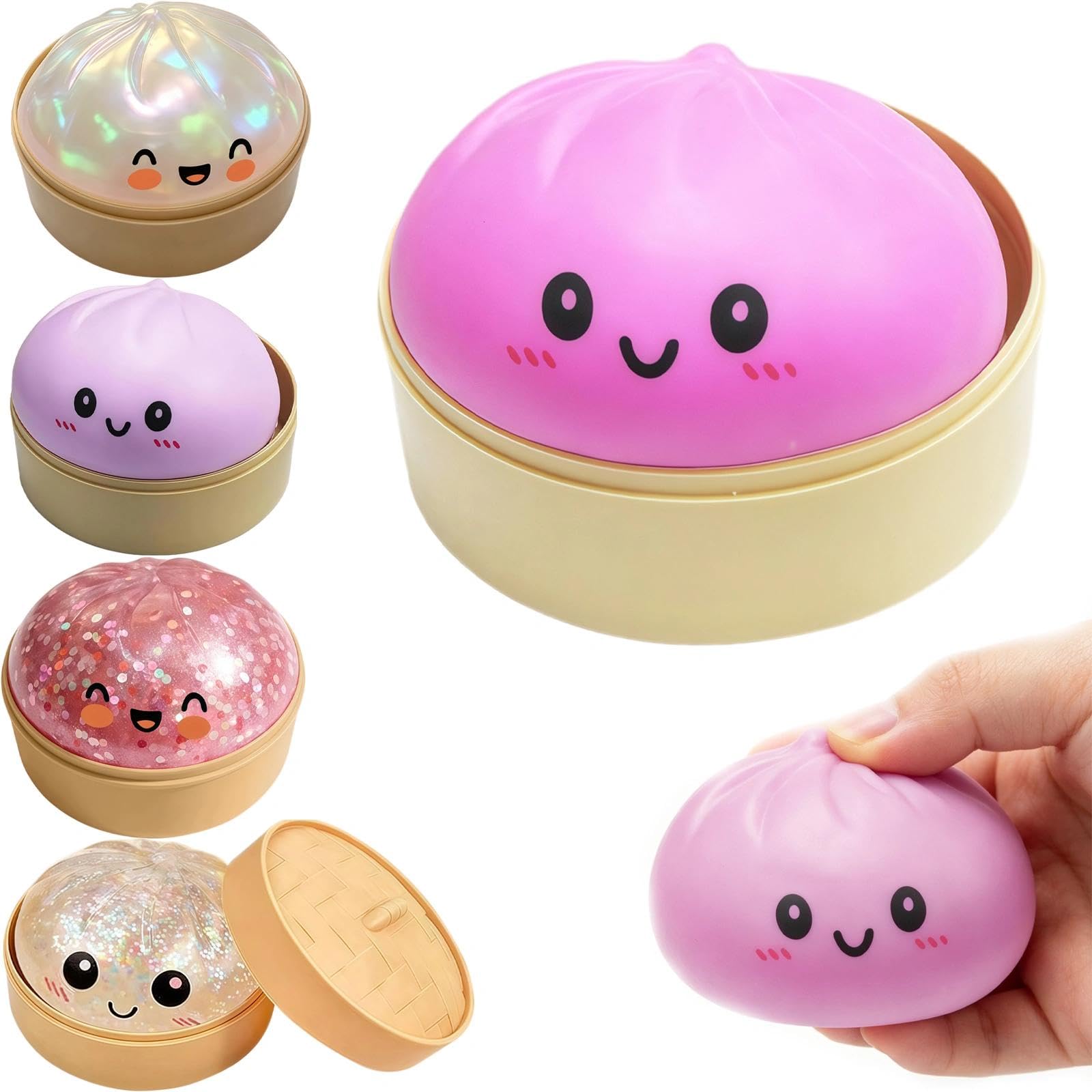 Dumpling Squishy, Glitter Mystery Sensory Charm, Portable Relaxing Tactile Accessory, Soft Decompression Ornament for Daily Leisure & Home Desktop Display