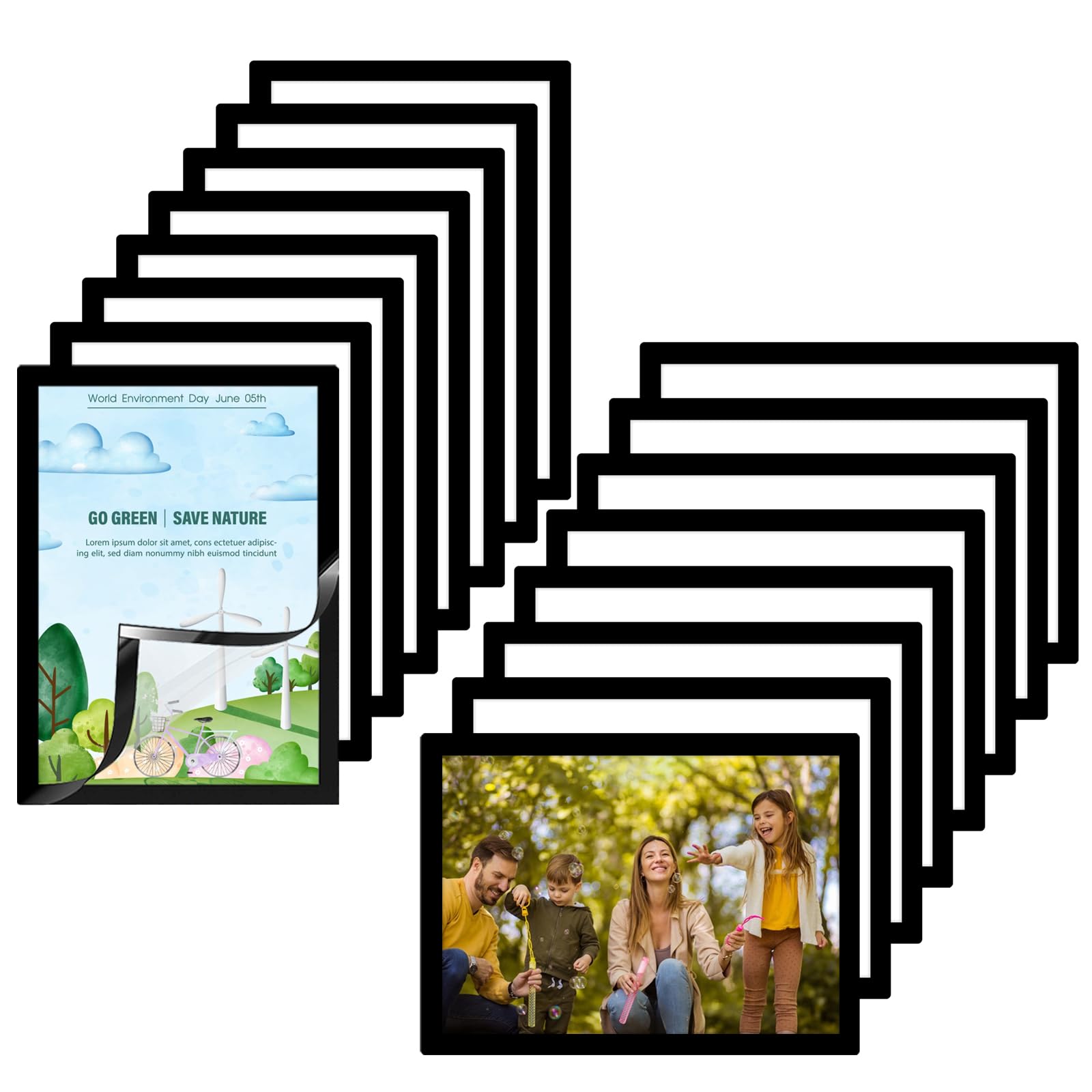 Cadres photo magnétiques A4 pour dessins d'enfants et recettes de cuisine